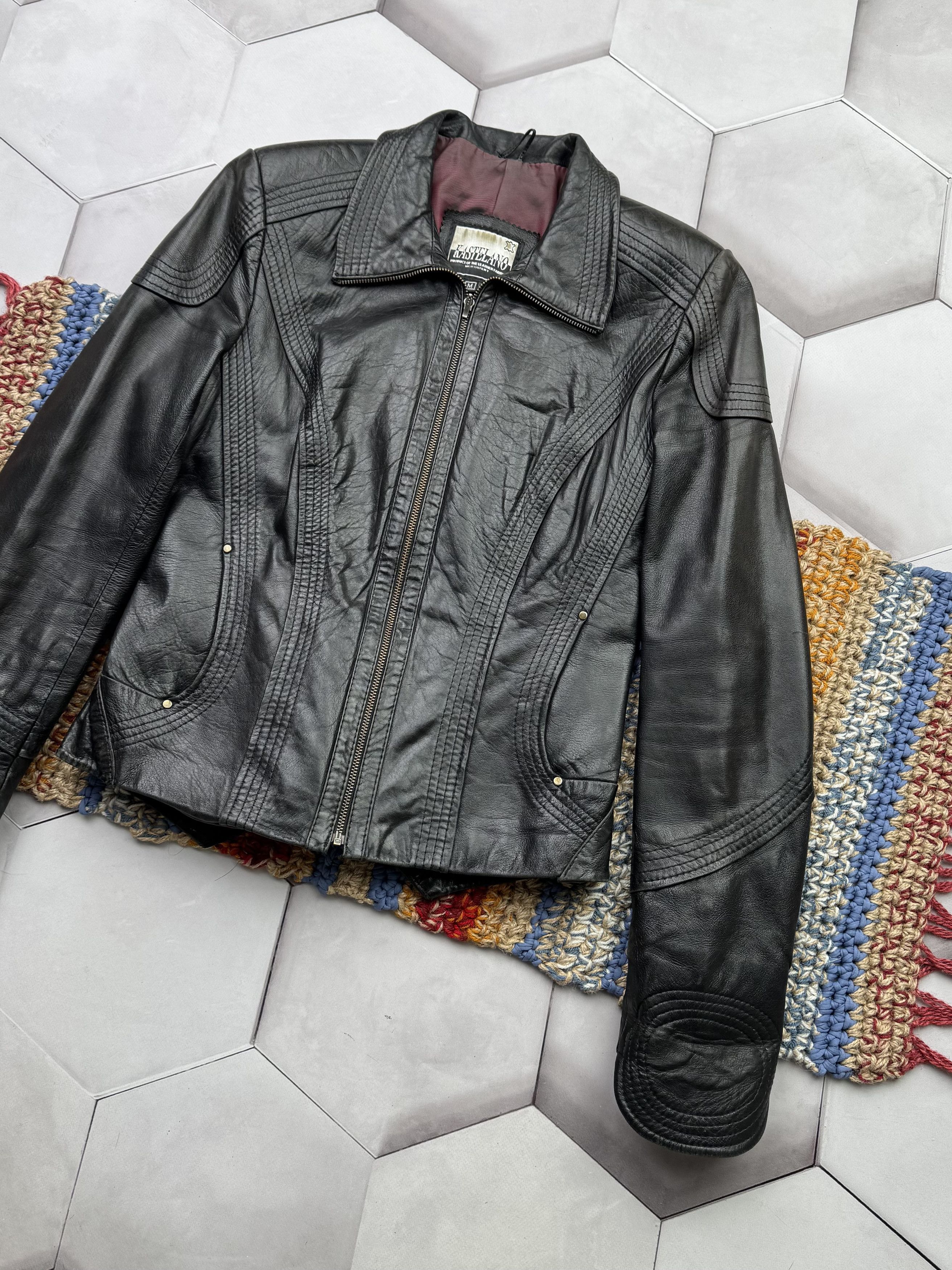 Vintage Vintage Cropped Leather Jacket Size S / US 4 / IT 40 - 3 Thumbnail