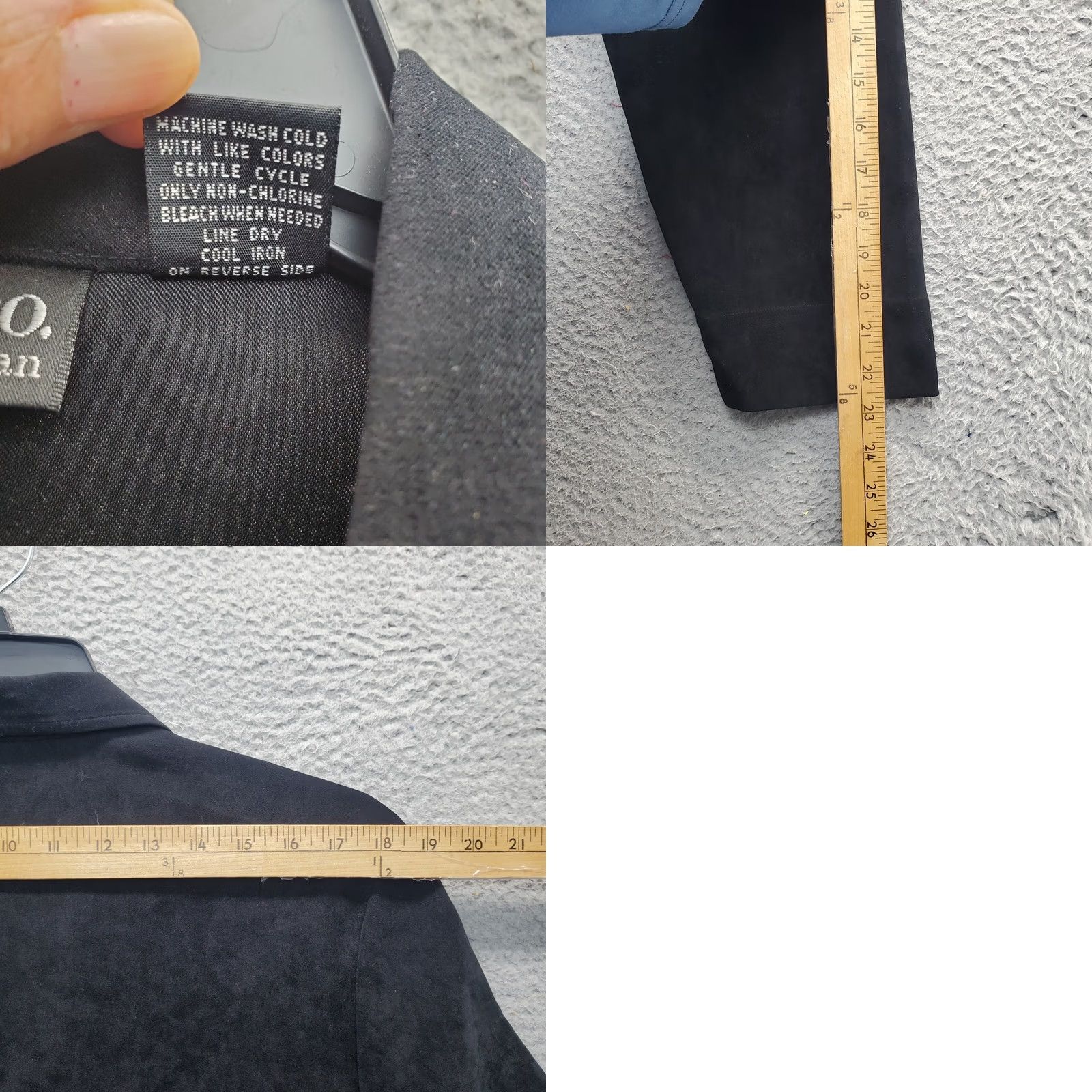 Vintage Style&co. Shacket Womens 18W Black Velour Pintuck Collared Inside Button Down Jacket Size XXL / US 16-18 / IT 52-54 - 8 Thumbnail