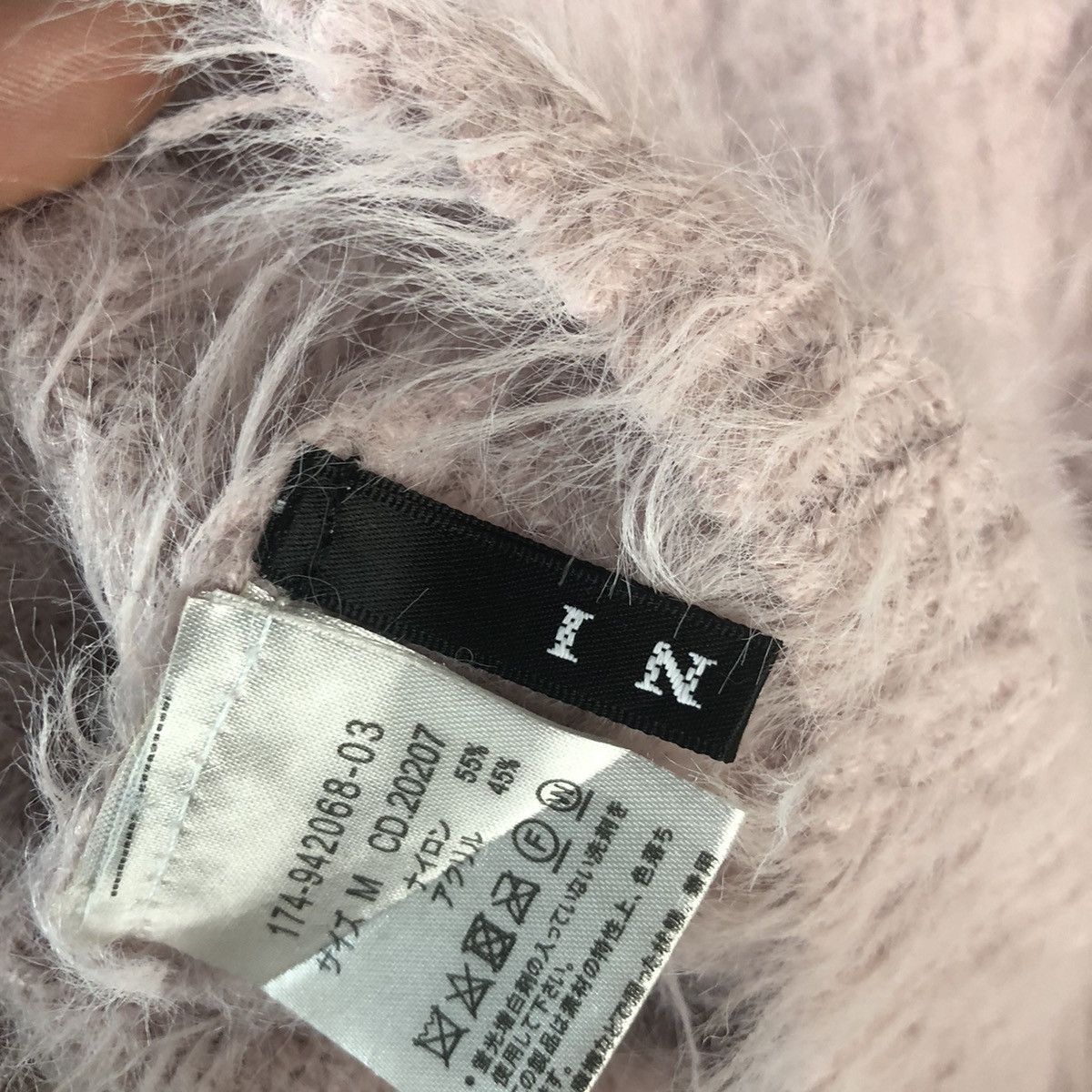 Japanese Brand DL Ingni Pink Mohair shaggy fur Knitwear #C396 Size M / US 6-8 / IT 42-44 - 17 Thumbnail