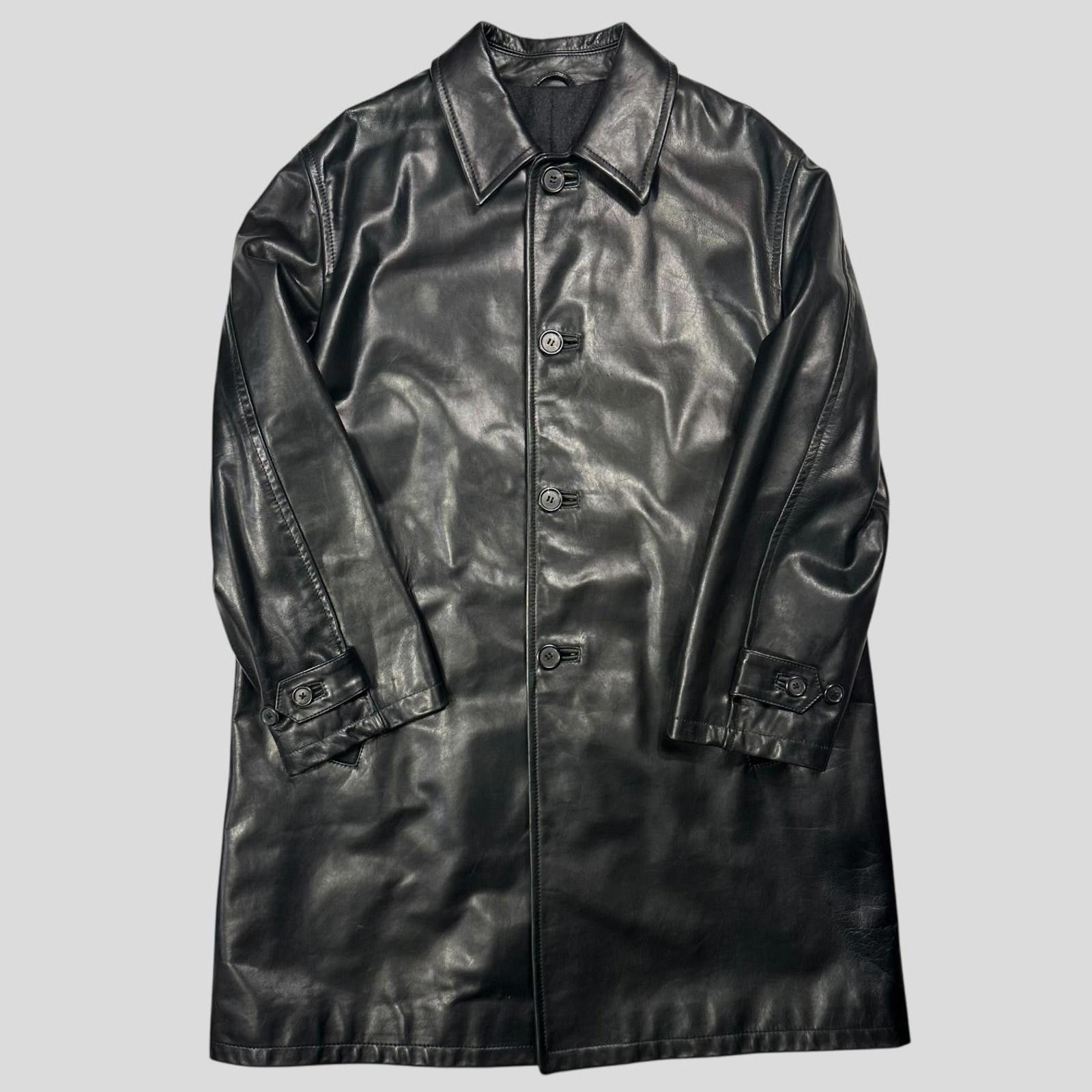 Prada Prada Milano AW98 Gloss Leather & Wool Matrix Trench Coat L Size US L / EU 52-54 / 3 - 6 Thumbnail