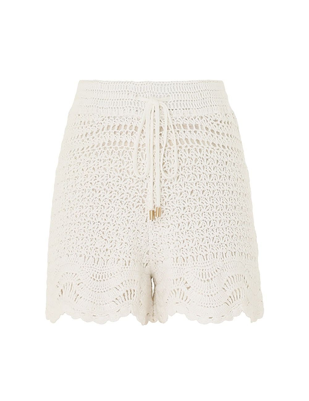 Zimmermann oc11z0525 Lightburst Crochet Shorts in White Size 28" / US 6 / IT 42 - 1 Thumbnail