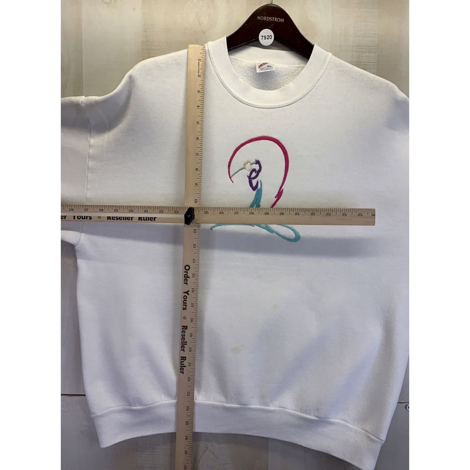Jerzees VINTAGE Jerzees Womens Embroidered Golf Sweatshirt XL-7920 White 1990s USA Cotton Blend Shirt Womens XL-7920 Size XL / US 12-14 / IT 48-50 - 6 Thumbnail