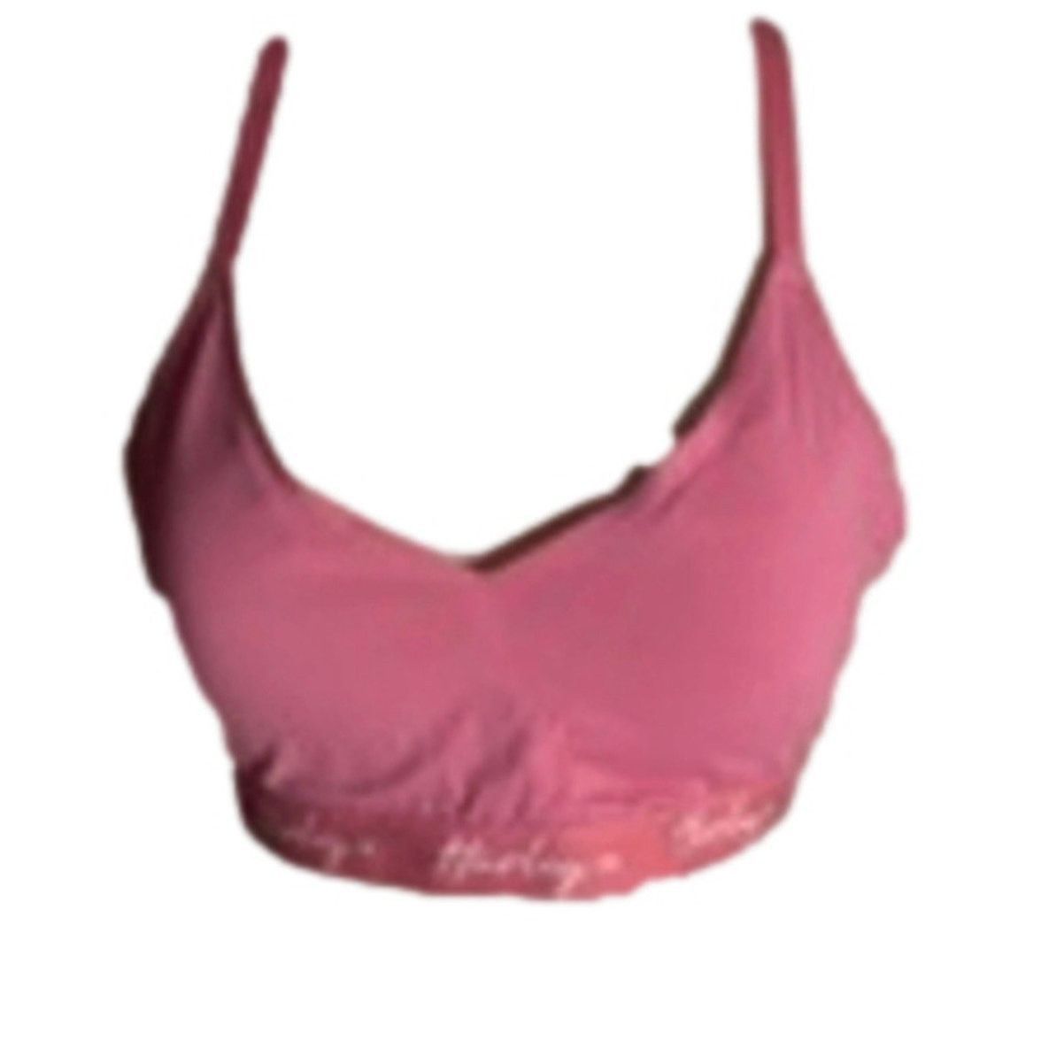 Hurley Pink Logo Sports Bra Hurley Large Stretchy Activewear Top Size ONE SIZE - 2 Thumbnail