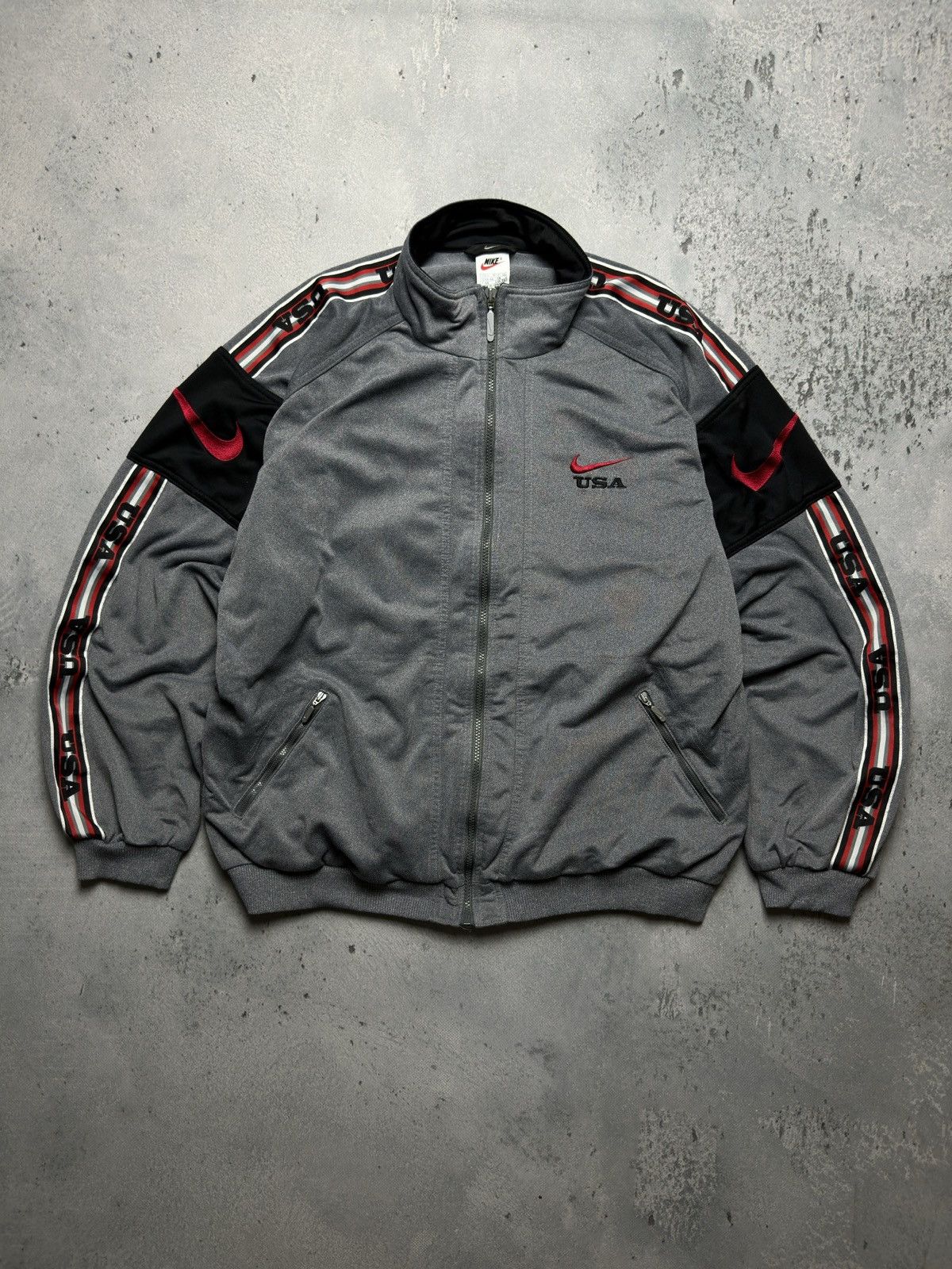 Nike 🇺🇸 Nike Vintage Zipper Jacket central swoosh logo y2k 90s Size US XL / EU 56 / 4 - 1 Thumbnail