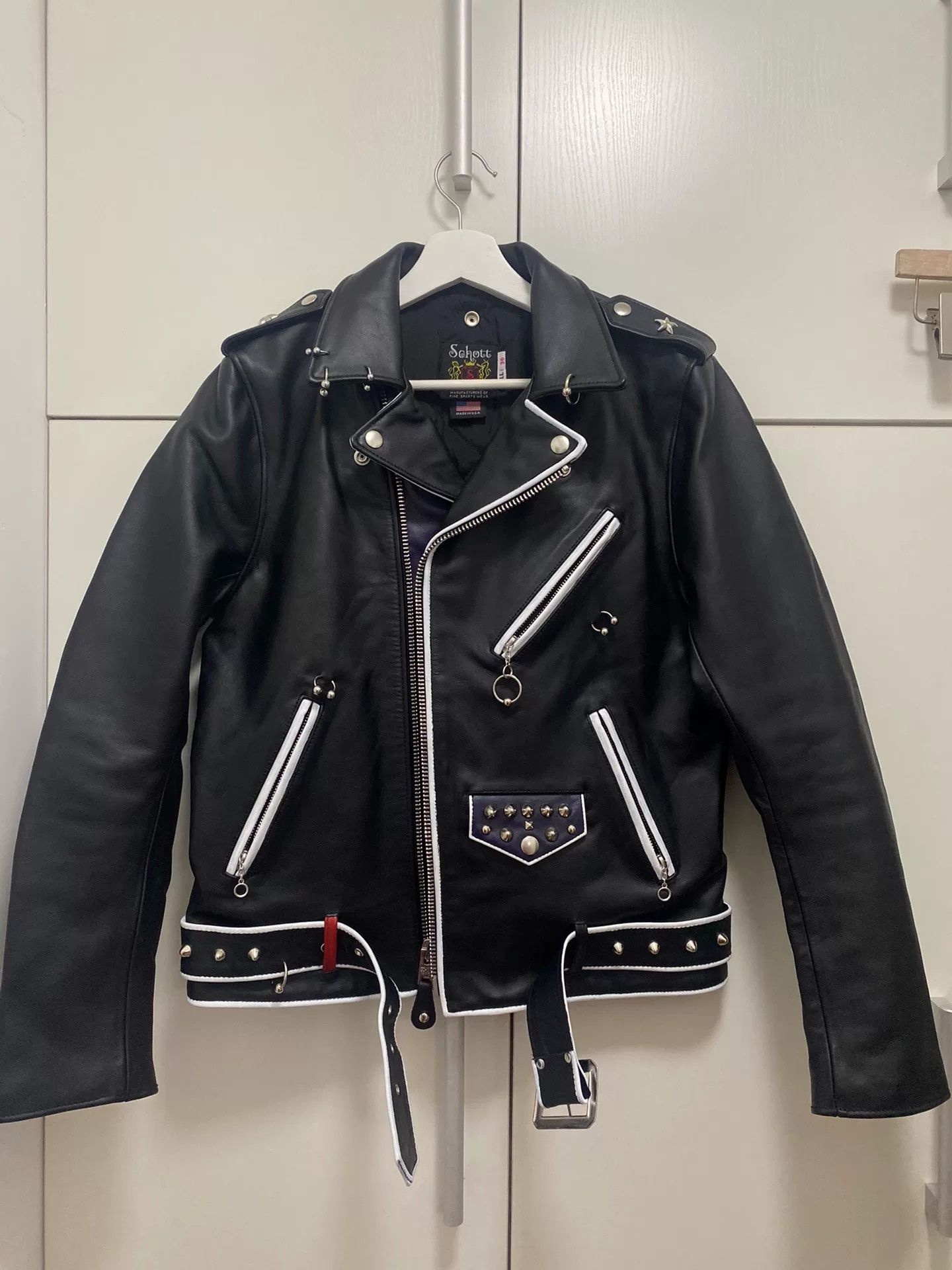 CGJoey Modified Black Metal Leather Jacket
