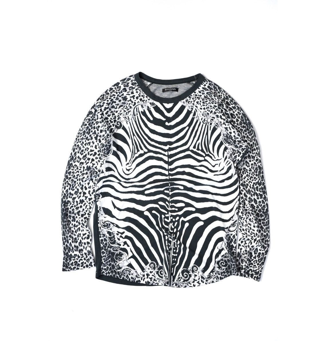 Balmain FW14 Zebra/Babycat Printed Raglan Long Sleeve