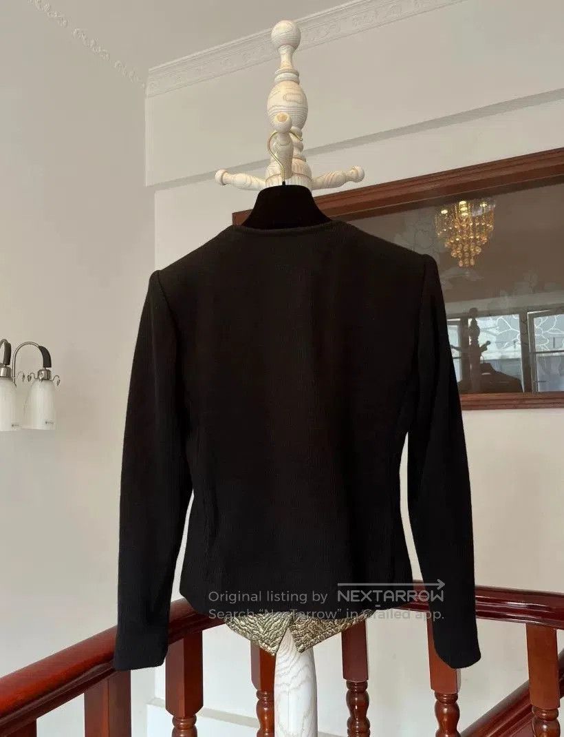 Saint Laurent Paris Yves Saint Laurent Gold Jacquard Knit Jacket. Size M / US 6-8 / IT 42-44 - 3 Thumbnail