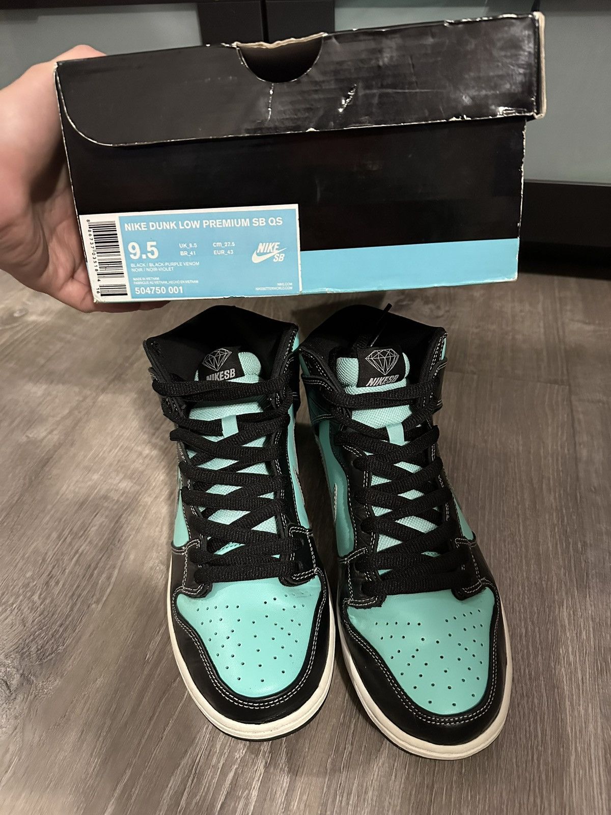Diamond Supply Co. Nike SB Dunk High Tiffany Diamond Supply Co Size US 9.5 / EU 42-43 - 7 Thumbnail