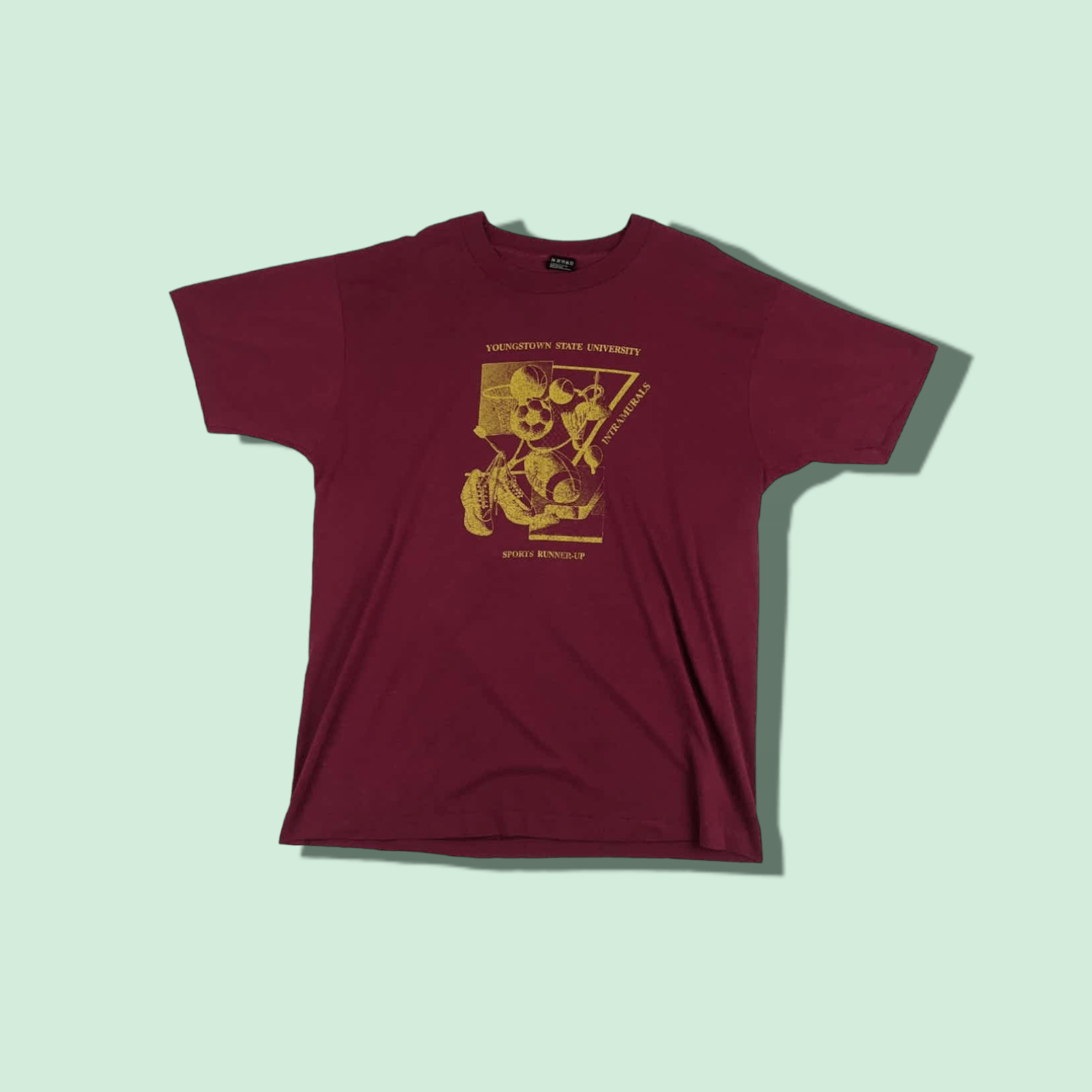 Fruit Of The Loom Vintage 80's YOUNGSTOWN STATE UNIVERSITY Single Stitches Tee Size US XL / EU 56 / 4 - 1 Thumbnail