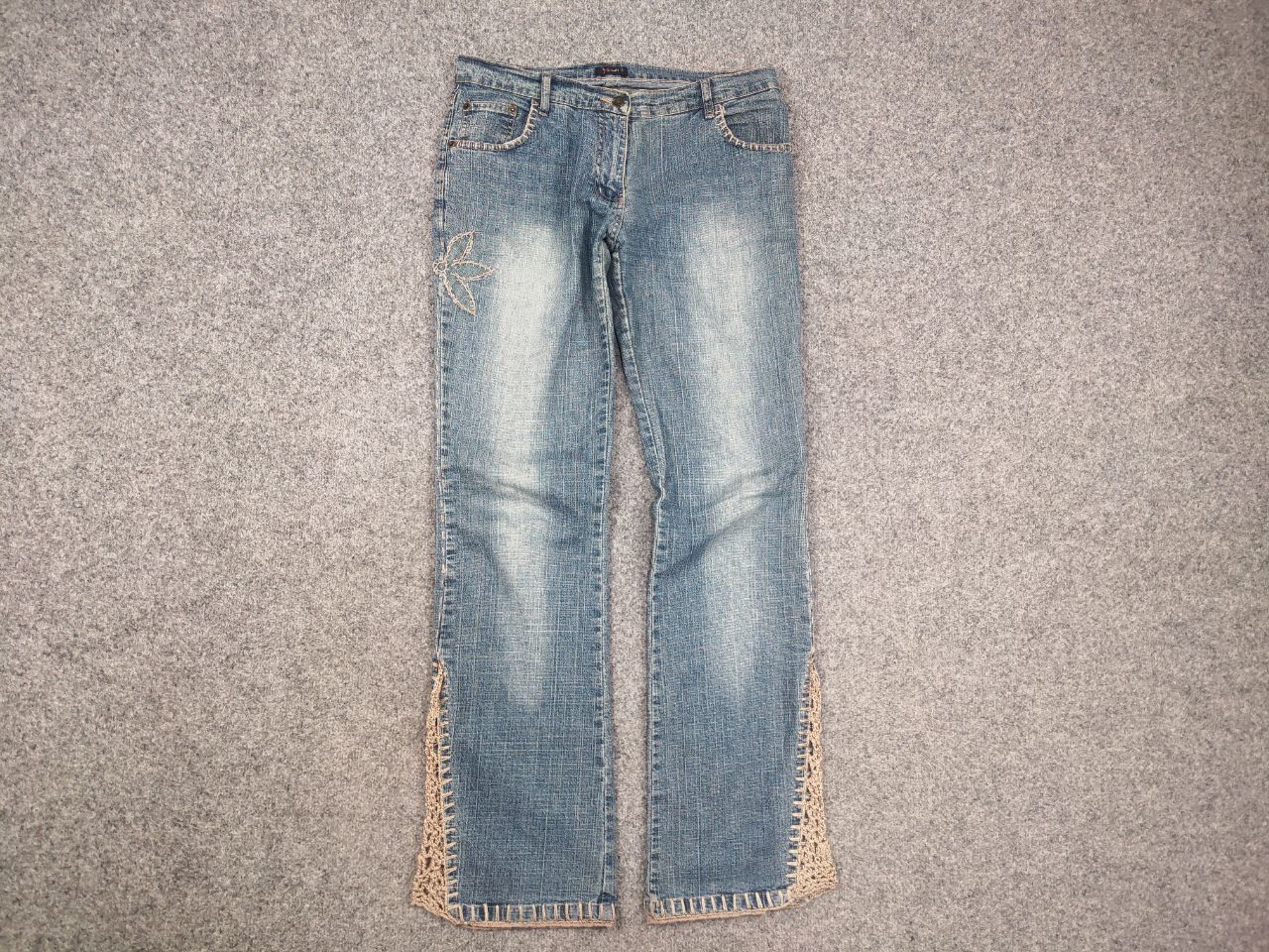 If Six Was Nine Yendi Paris Vintage Y2K Style Flared Denim Low Rise Jeans Size 42" / US 20 - 6 Thumbnail