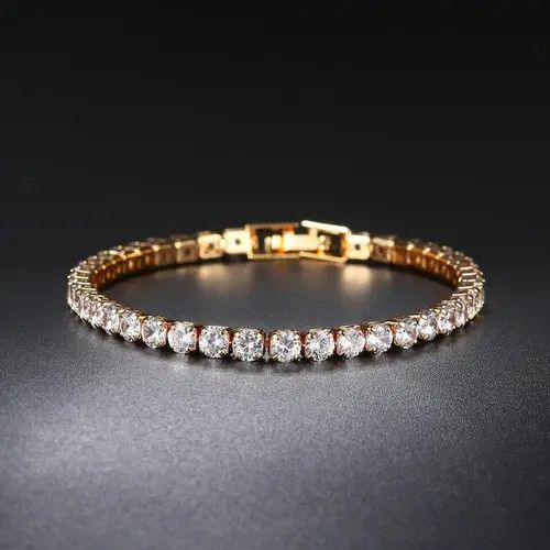 Jewelry × Vintage Cubic Zirconia Mens Crystal Chain on The Hand Size ONE SIZE - 1 Thumbnail