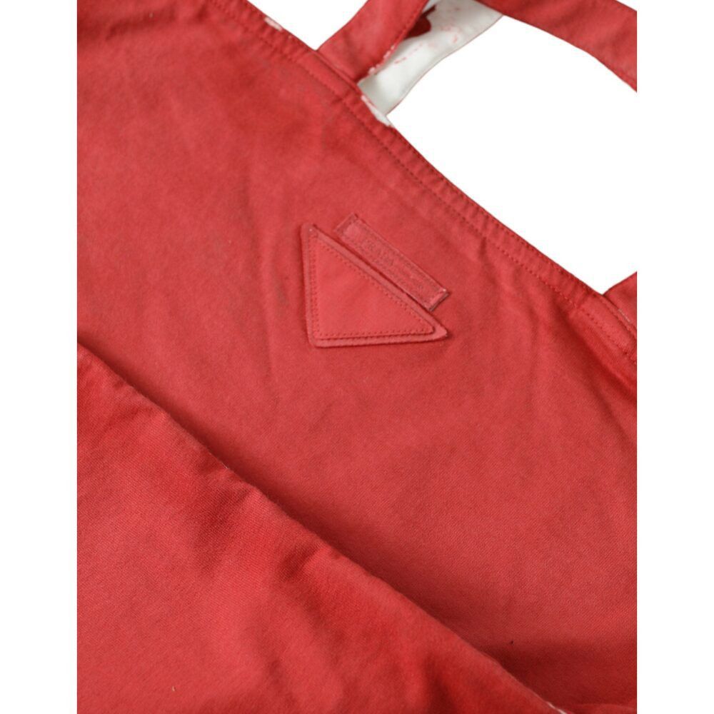 Prada Prada Chic Red and White Fabric Tote Bag Size ONE SIZE - 3 Thumbnail