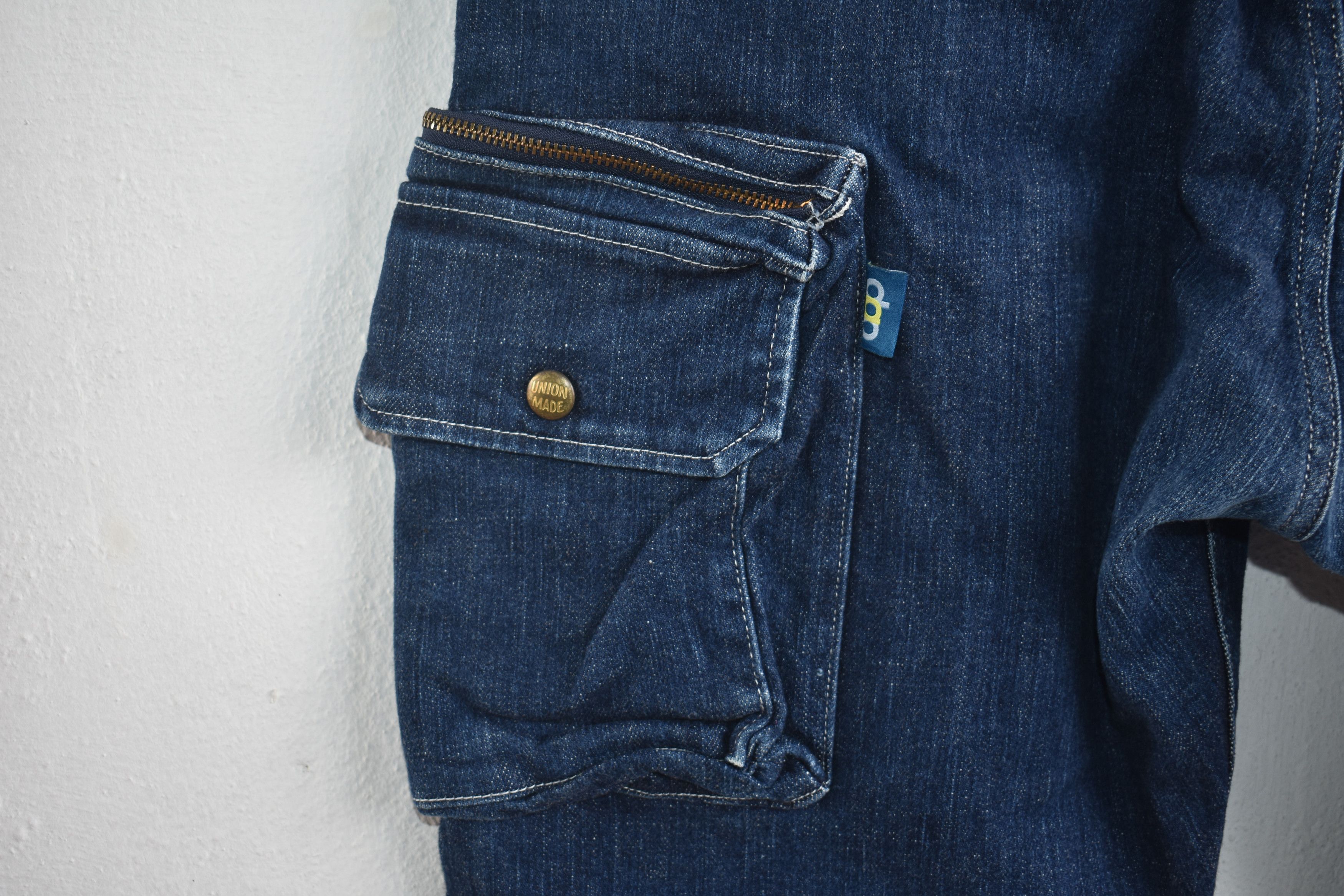 Japanese Brand × Vintage Union Made Cargo Jeans Big Pocket Rare! W34 Size US 34 / EU 50 - 7 Thumbnail