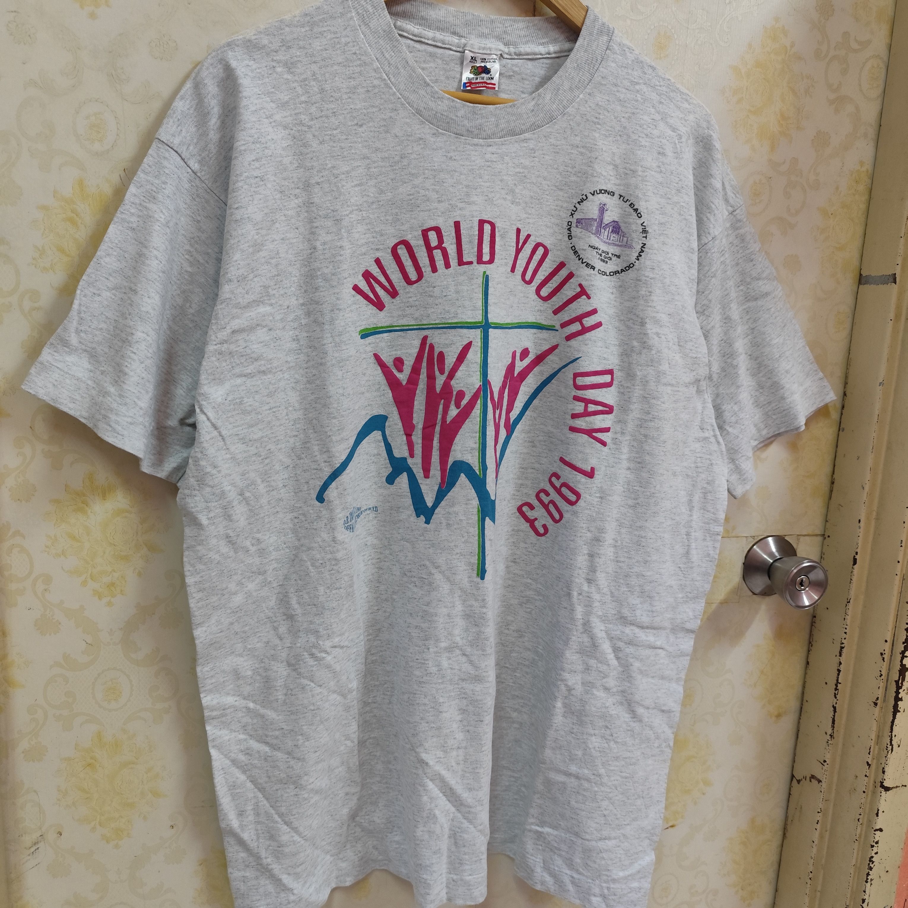 Fruit Of The Loom × Vintage WORLD YOUTH DAY 1993 X ROMAN CATHOLIC CHURCH POPE JOHN II Size US XL / EU 56 / 4 - 2 Thumbnail