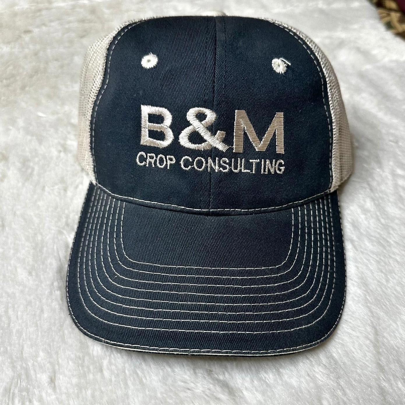 Designer B&M Crop Consulting Unisex Blue Trucker Hat Adjustable Mesh Size ONE SIZE - 2 Thumbnail