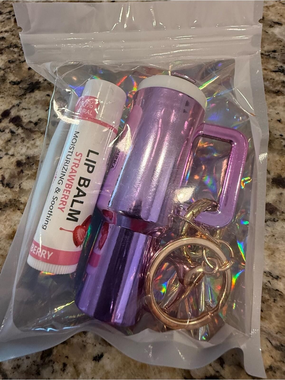 Other Purple travel mug keychain and lip balm gift favor Size ONE SIZE - 1 Thumbnail