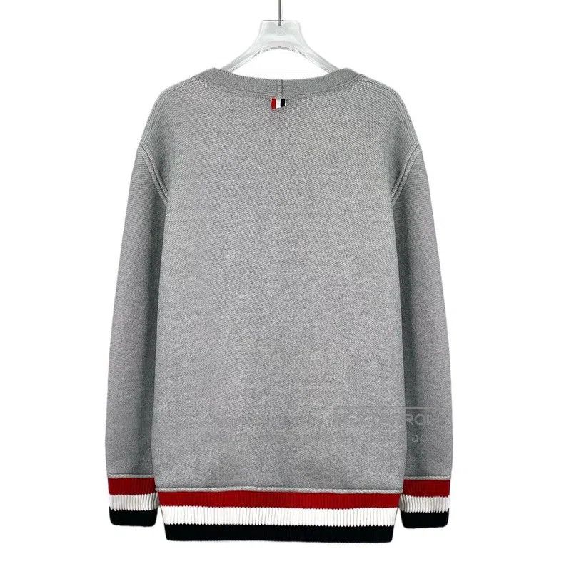 Thom Browne Thom Browne Light gray striped cotton cardigan Size US XS / EU 42 / 0 - 2 Thumbnail