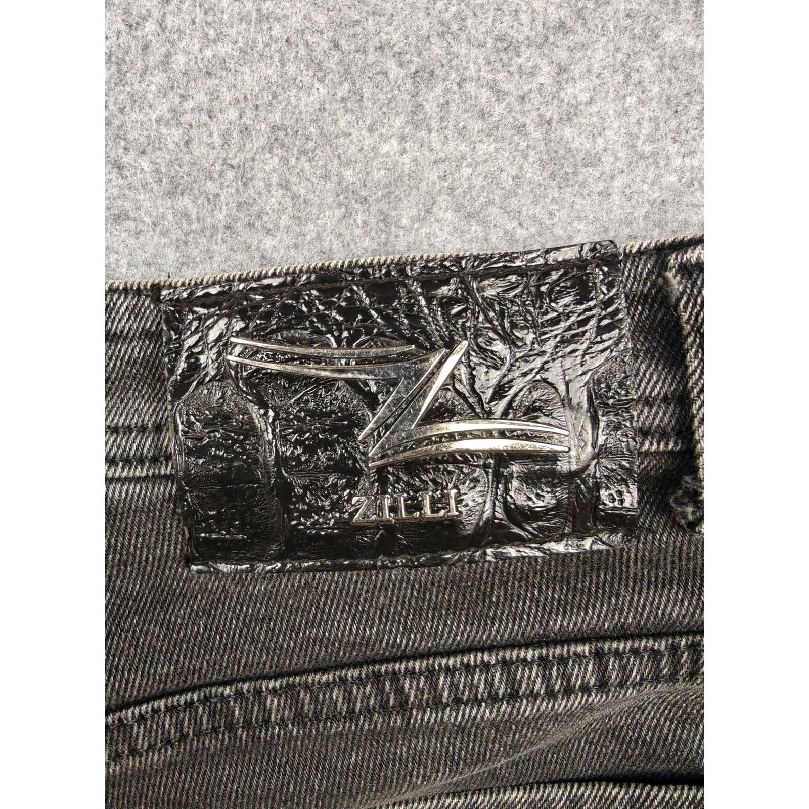 Denime Zilli 1148 Jeans Mens 29x31 Gray Charcoal Wash Slim Skinny Denim Cotton Pants Size US 29 - 7 Thumbnail