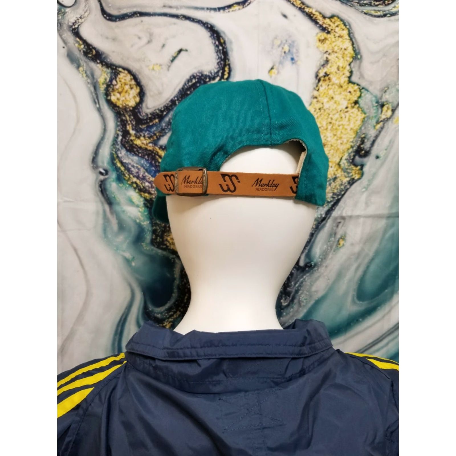 Vintage VINTAGE Merkley Baseball Cap Hat Men Adjustable Cotton Teal 90s Casual Size ONE SIZE - 3 Thumbnail
