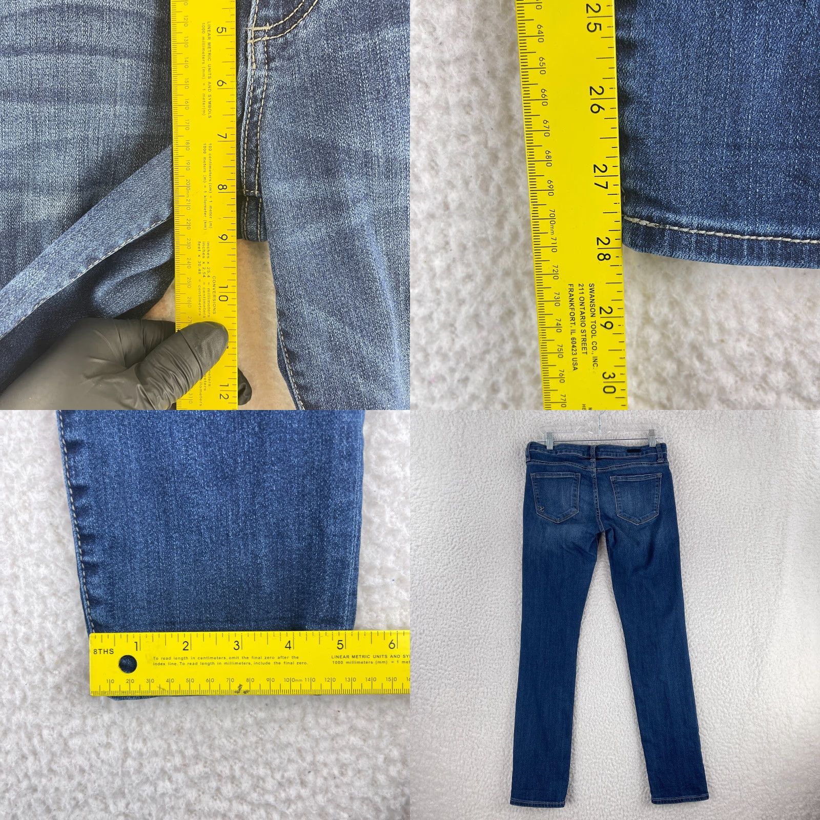 Vintage KUT from the Kloth Blue Denim Skinny Jeans Womens Size 2 Casual Low-Rise 5-Pocket Stretch Regular Inseam 28" Refined/Boho City Style Size 26" / US 2 / IT 38 - 8 Thumbnail