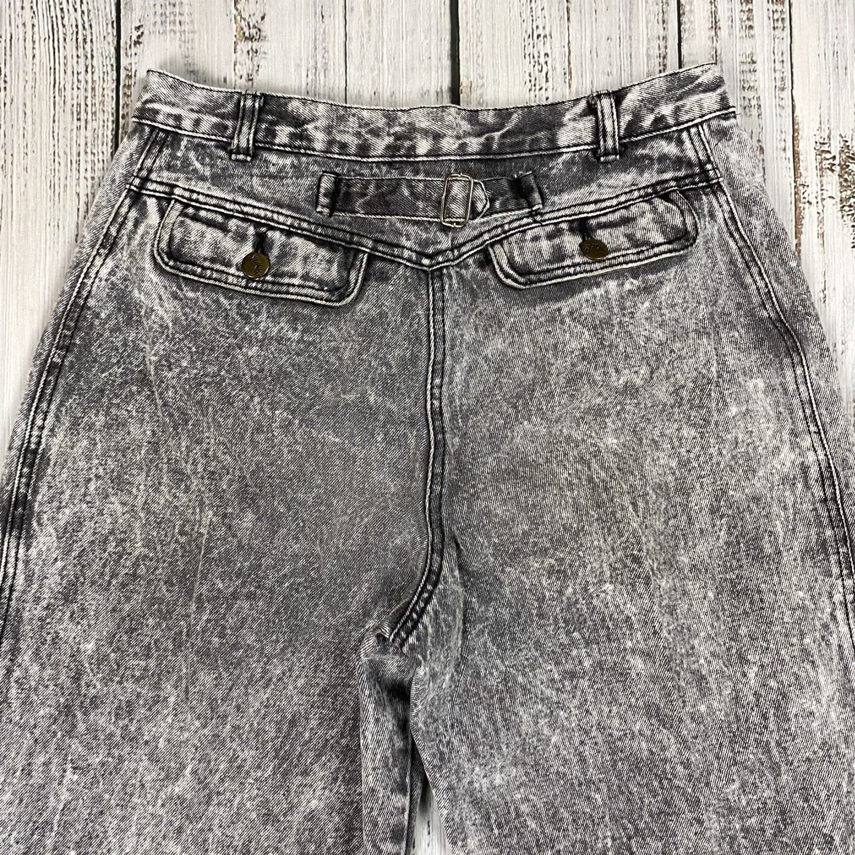 Vintage VINTAGE 90S SLICK DENIM PANTS HIGH WAIST ACID WASH GREY 32X34 Mens Size 24" / US 00 / IT 34 - 7 Thumbnail