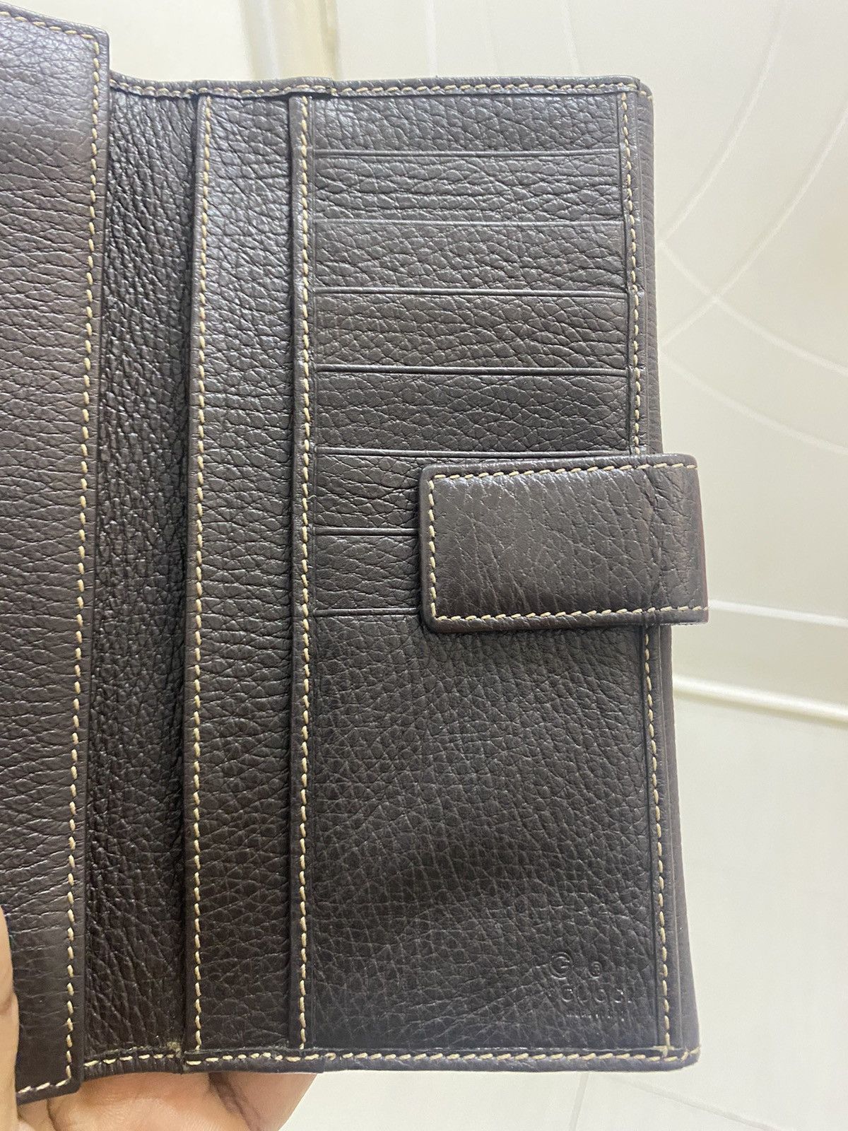 Gucci Gucci Beige/Brown GG Stud Canvas And Leather Flap Wallet Size ONE SIZE - 8 Thumbnail