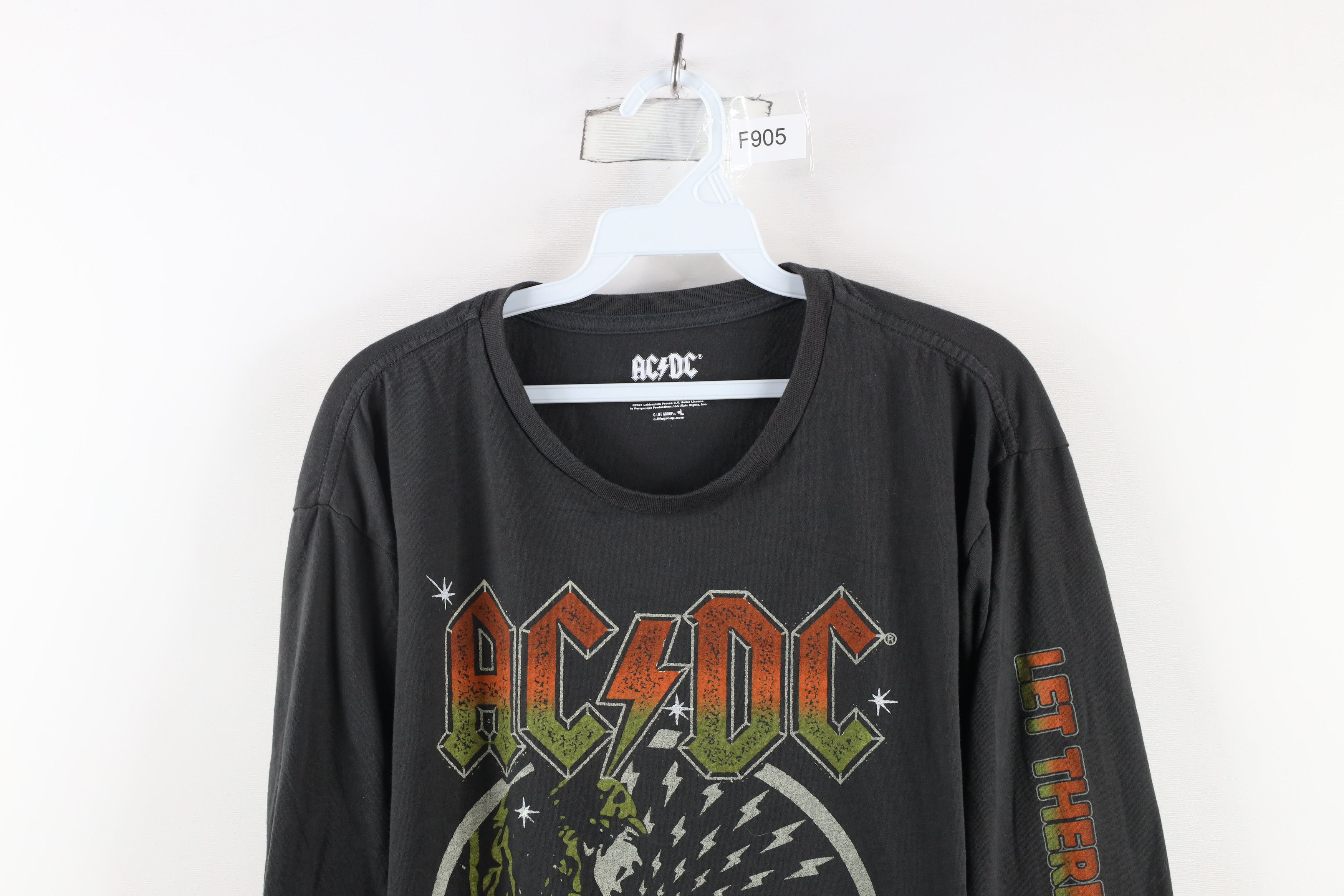 Vintage Retro Be Rock Tour 1977 ACDC Band Long Sleeve T-Shirt Gray Size US XXL / EU 58 / 5 - 2 Thumbnail