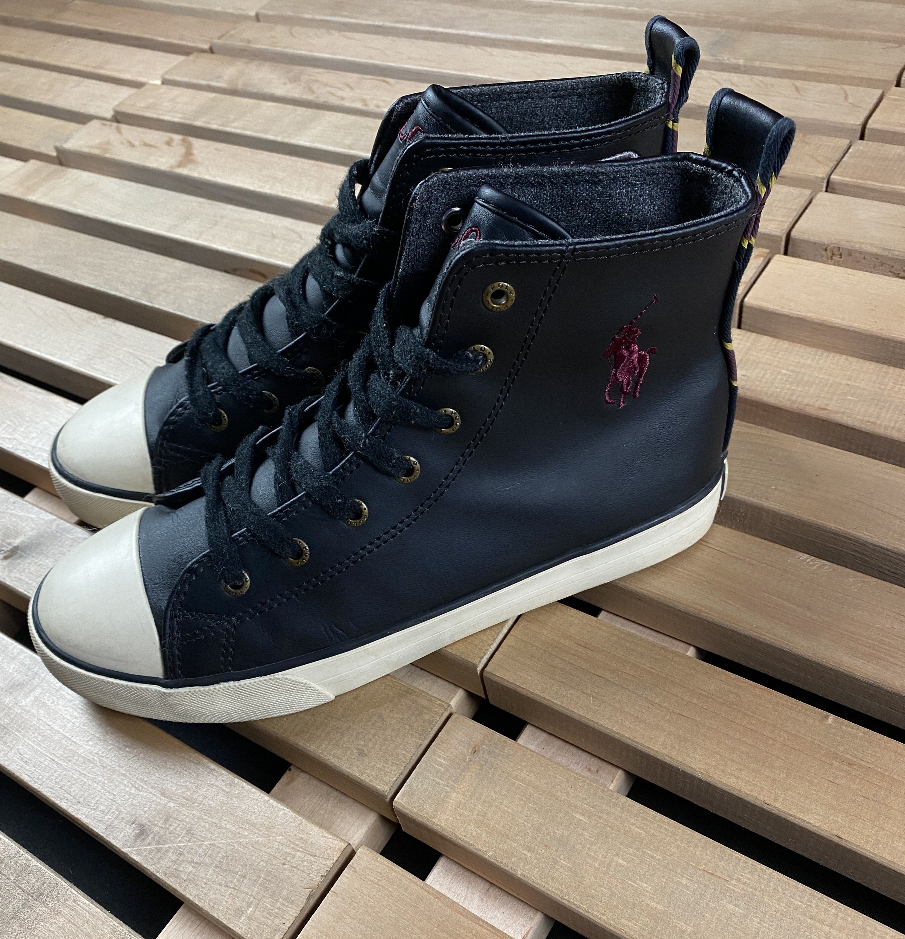 Polo Ralph Lauren × Ralph Lauren Womens Leather Sneakers Polo Ralph Lauren Size EUR 38 24.5cm Size US 7 / IT 37 - 5 Thumbnail