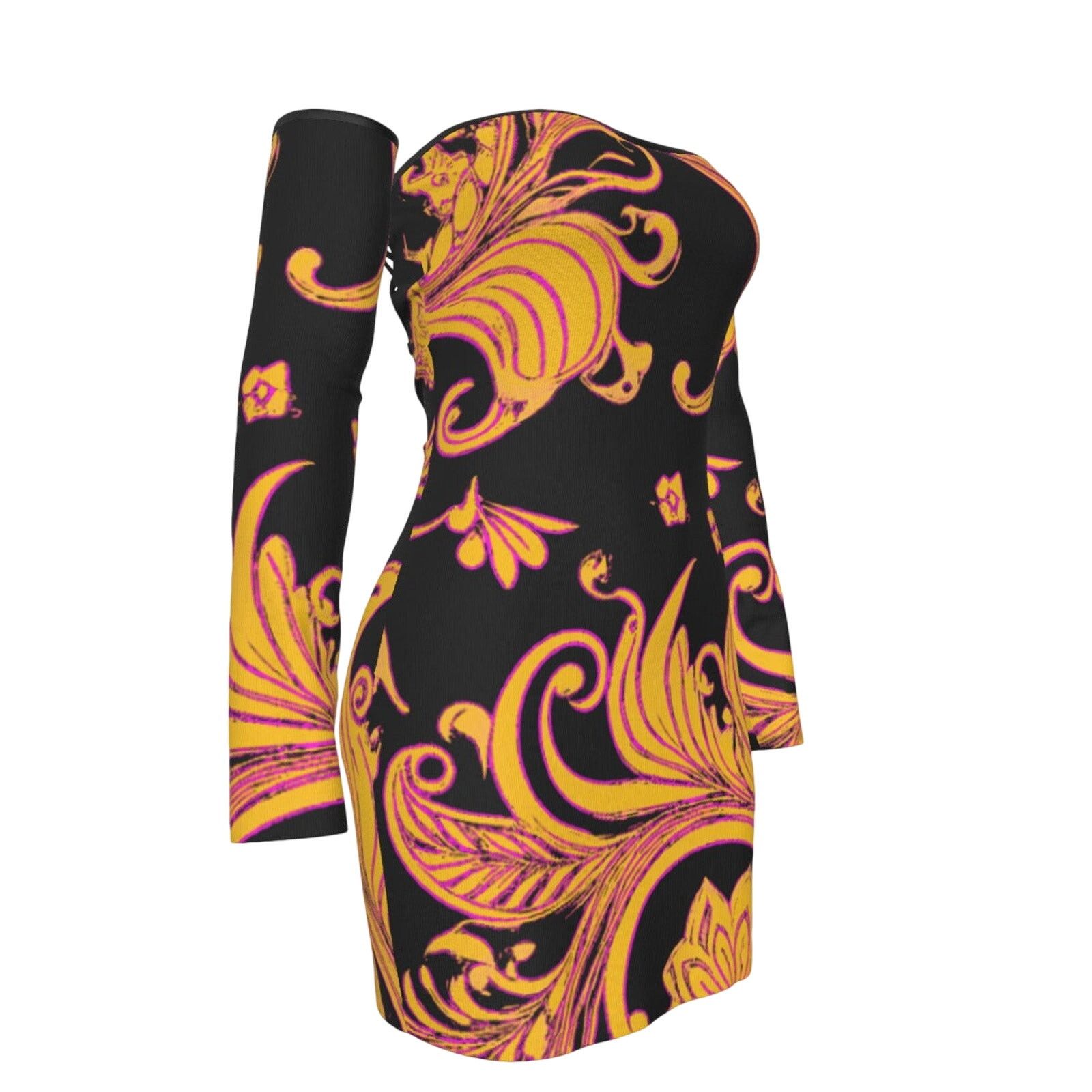Other fullbreedcustom Print Women's shoulder Back Lace-up Dress Size M / US 6-8 / IT 42-44 - 1 Thumbnail