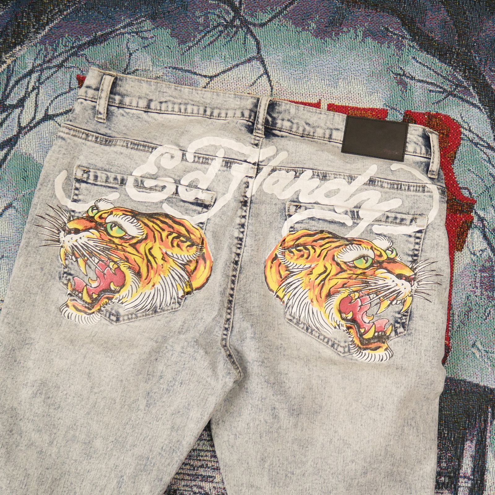 Ed Hardy Ed Hardy Screaming Tiger Slim Skinny Jeans Size US 34 / EU 50 - 1 Thumbnail