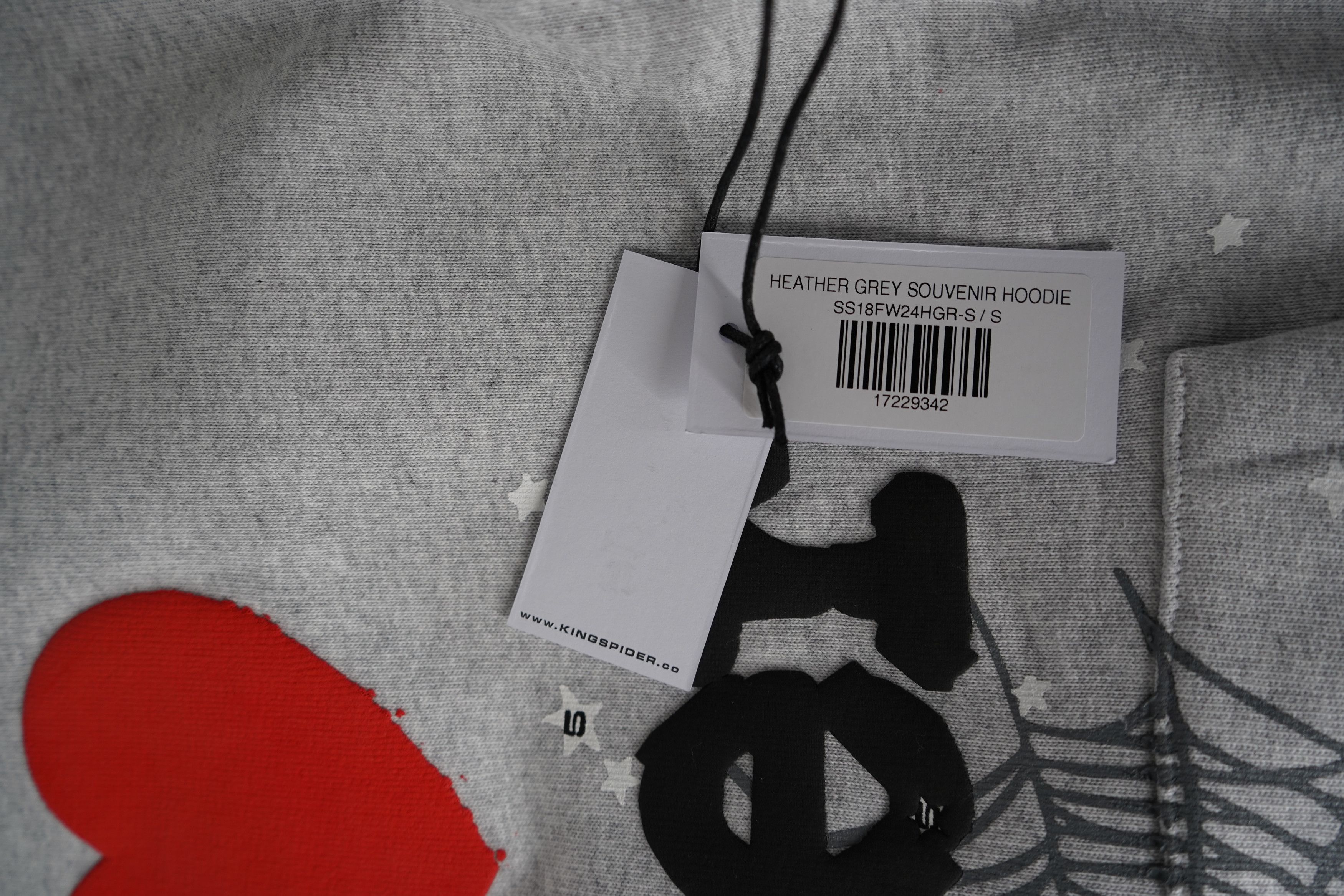 Sp5der Sp5der - Souvenir Hoodie (I Love Sp5der) - Heather Grey, S Size US S / EU 44-46 / 1 - 6 Thumbnail