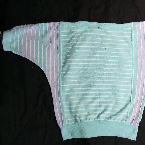 Vintage Vintage Randy Hall Striped Cable Knit Sweater Short Sleeve Size M / US 6-8 / IT 42-44 - 6 Thumbnail