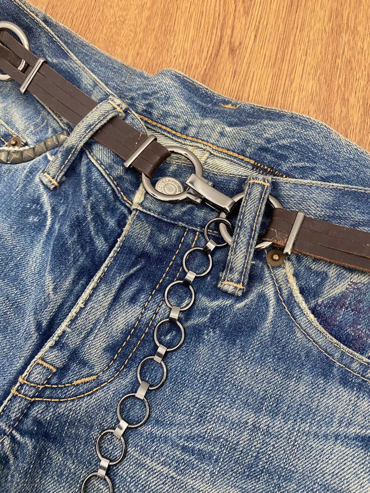 Japanese Brand Leather chain belt Size ONE SIZE - 3 Thumbnail