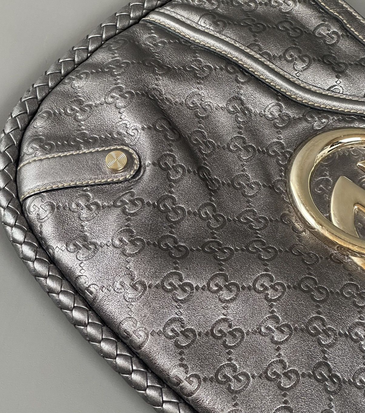 Gucci Gucci - Britt Metallic Silver - Guccissima Shoulder Bag Size ONE SIZE - 13 Thumbnail