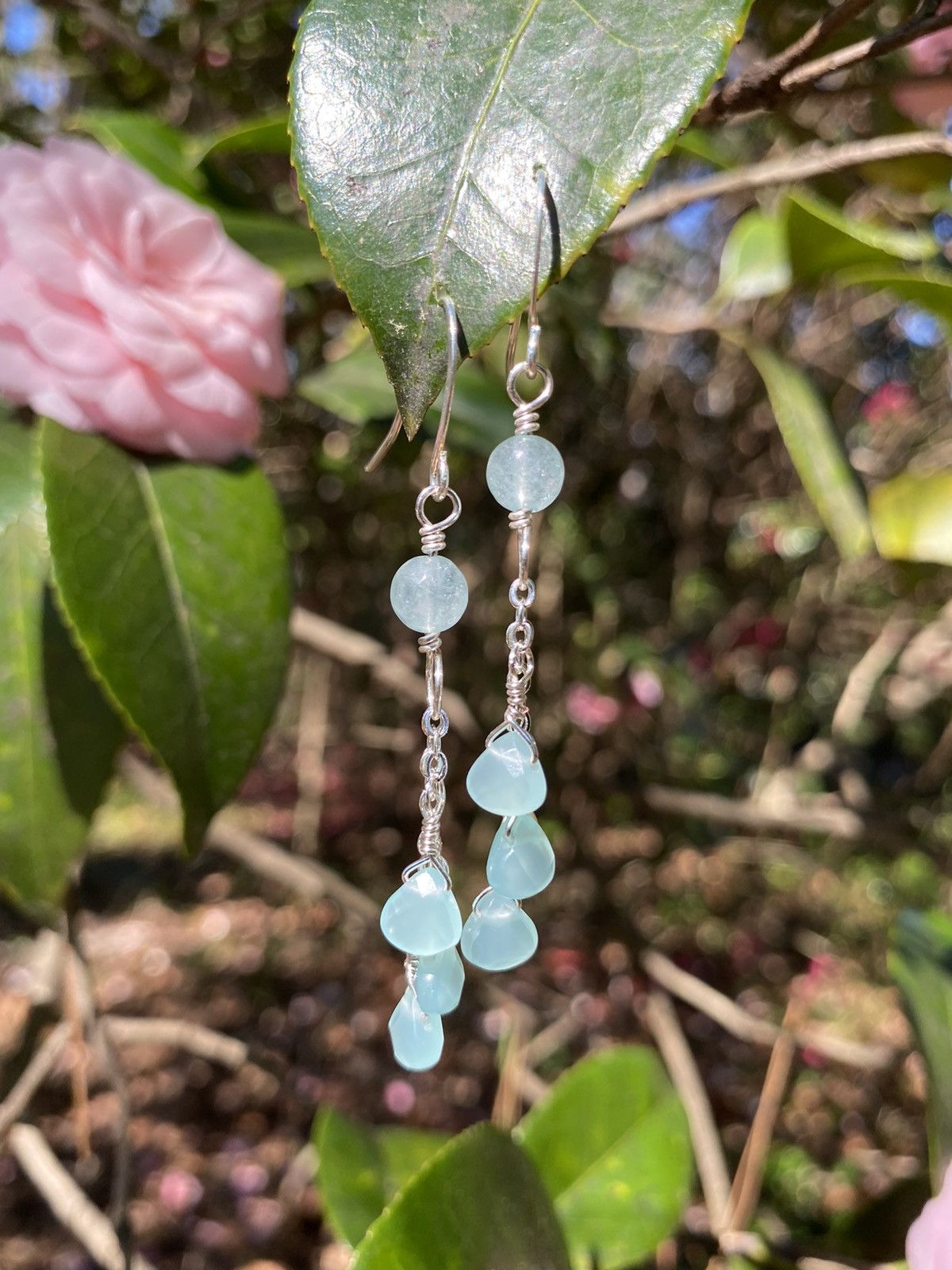 Handmade Chalcedony Dangle Earrings Size ONE SIZE - 4 Thumbnail