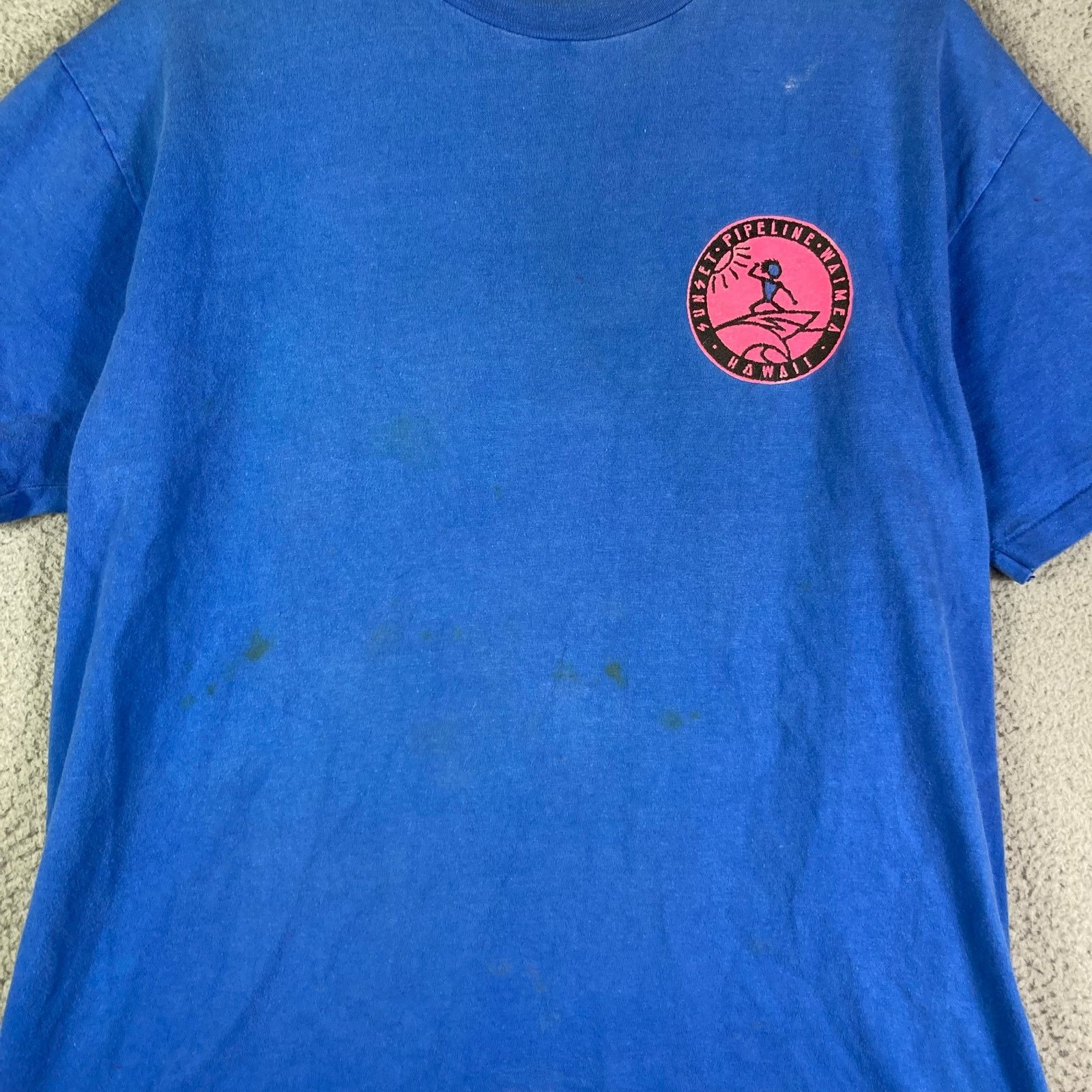 Hanes Waimea Hawaii Vintage Shirt 90s Mens Blue Adult Graphic XL Size US XL / EU 56 / 4 - 7 Thumbnail