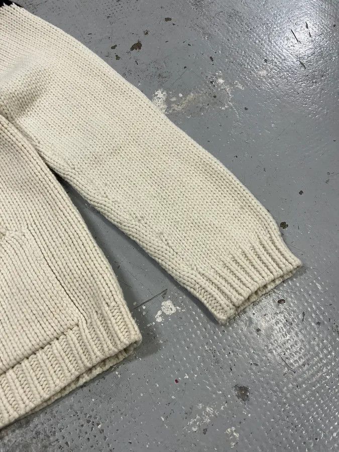 Armani Armani Triangle Cream Wool Zip-Up Sweater Size US L / EU 52-54 / 3 - 6 Thumbnail