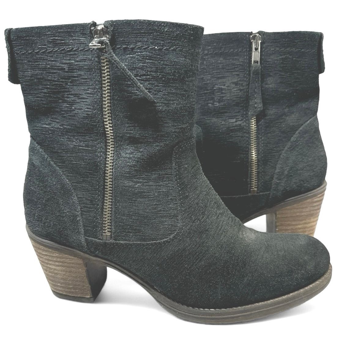 Taos Gray Black Suede Leather Boots women sz 9 Size US 9 / IT 39 - 4 Thumbnail