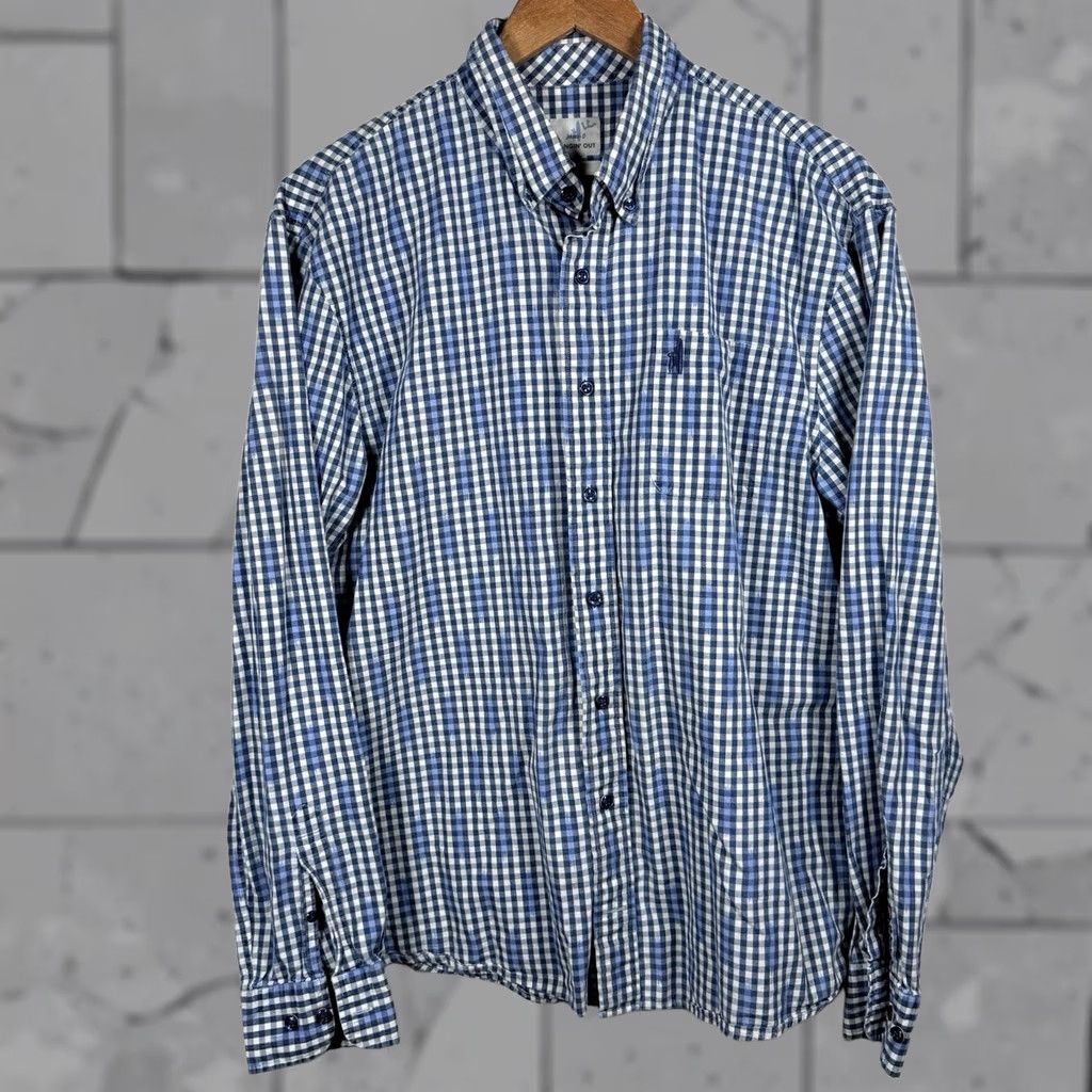 johnnie-O Johnnie-O Hangin Out Plaid Blue Long Sleeve Button-Down Shirt Mens L Size US L / EU 52-54 / 3 - 1 Thumbnail