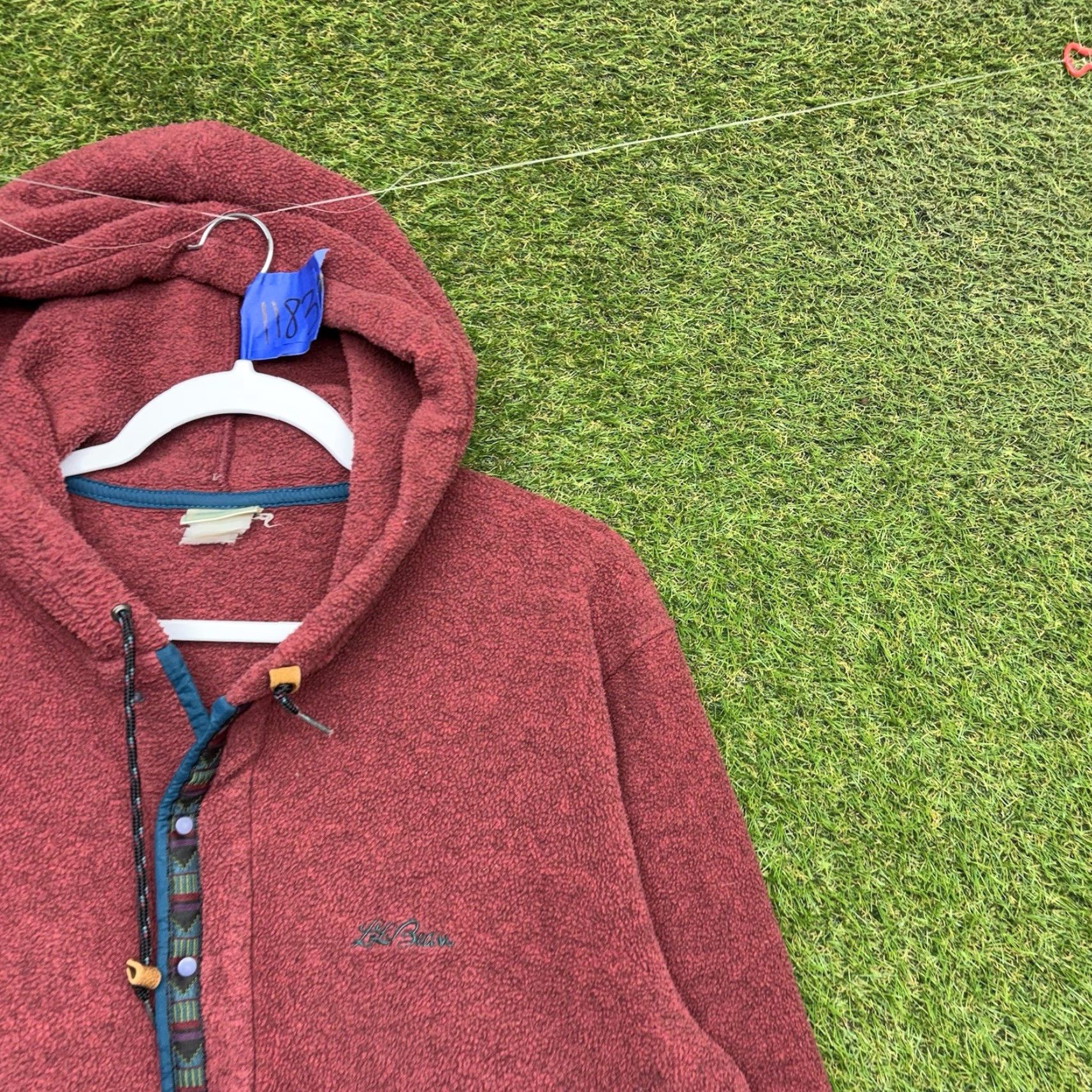 Vintage VINTAGE: No. LL Bean Fleece Pullover Mens Medium Quarter Snap Red Outdoor Hiking Sweater Size US M / EU 48-50 / 2 - 2 Thumbnail