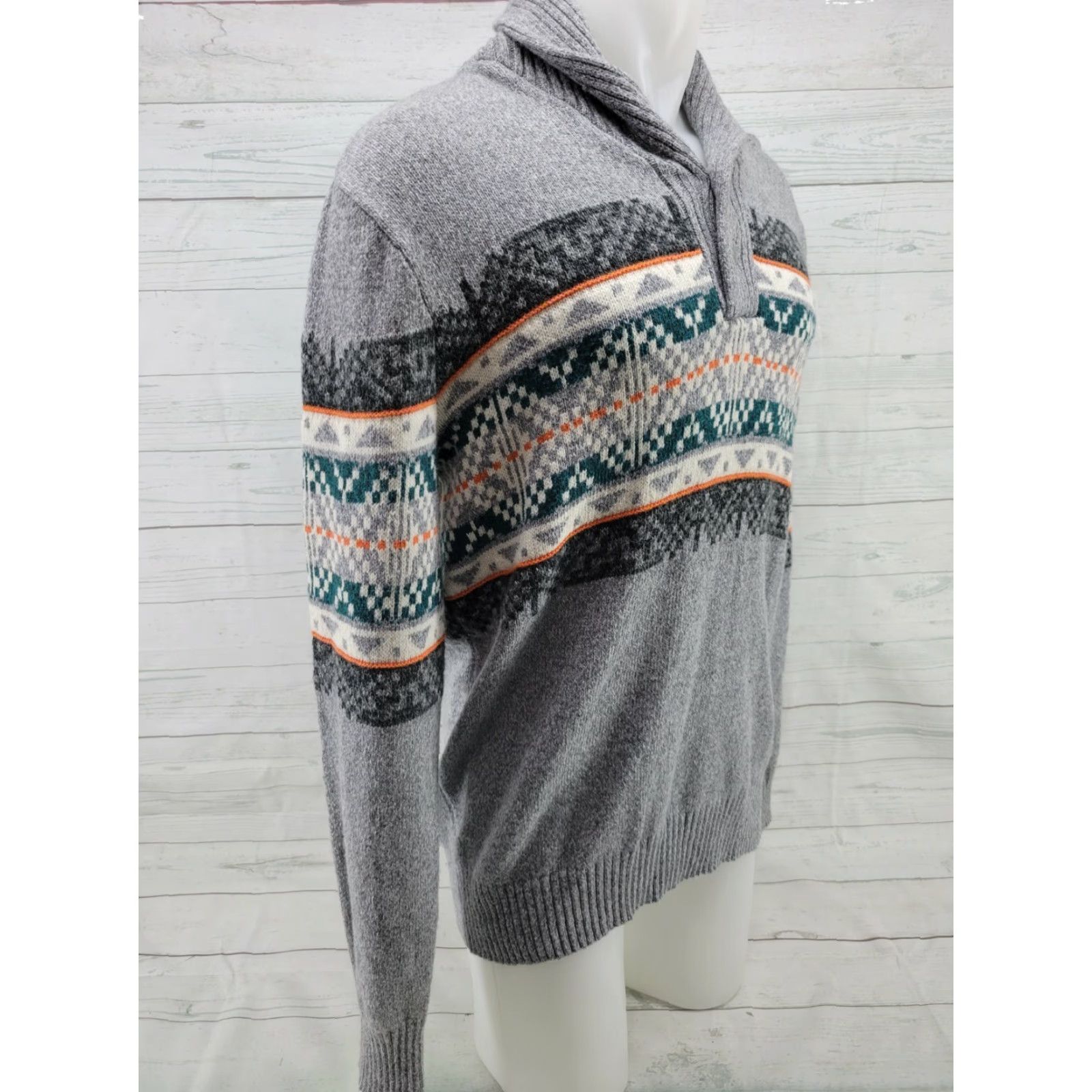 American Eagle Outfitters American Eagle Outfitters Pullover Sweater Mens Size LRG NWT 1/4 Button Gray Cotton Blend Collared 1/4 Zip MENS Size US L / EU 52-54 / 3 - 4 Thumbnail