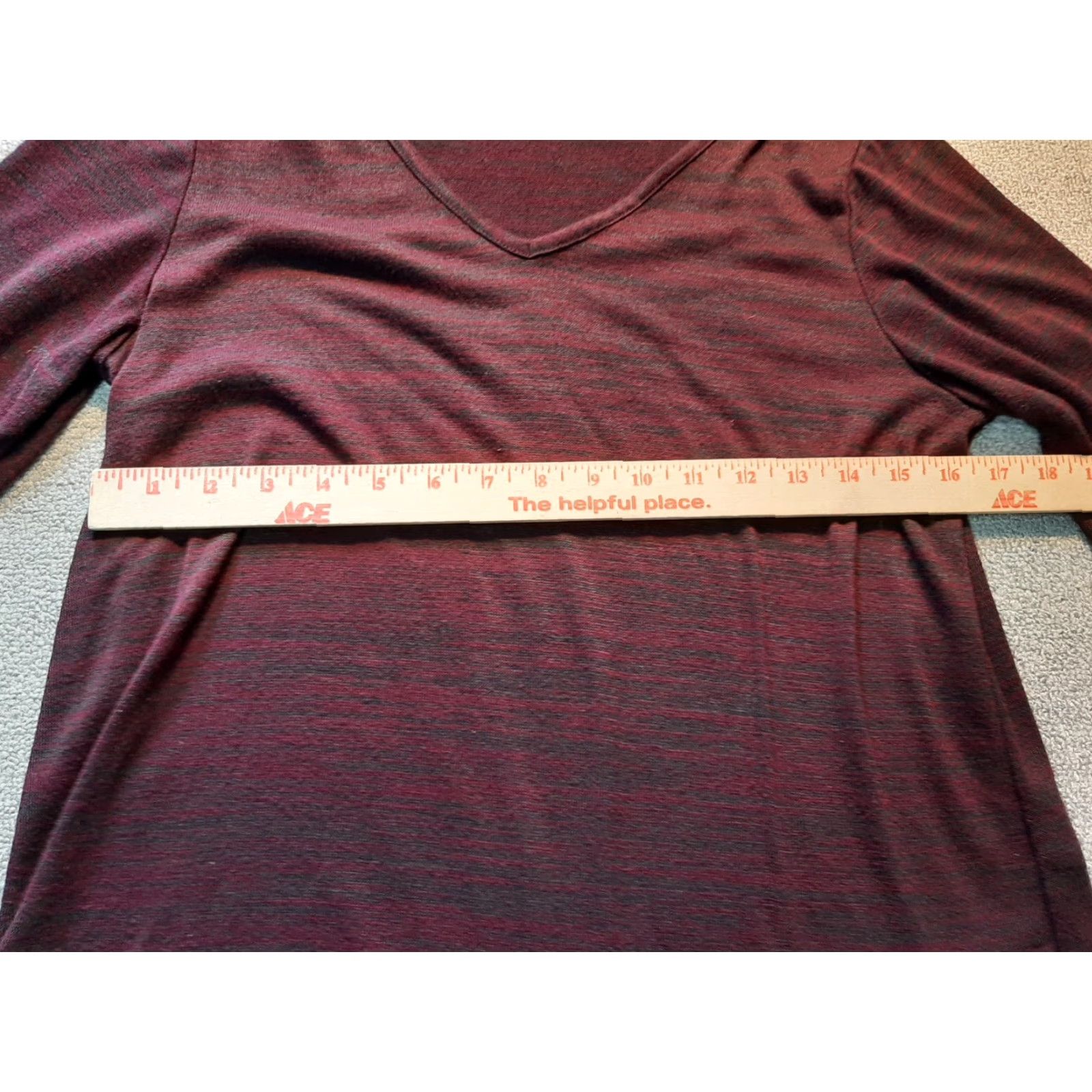 Apt. 9 Apt 9 Womens M Long Sleeve Blouse Tunic Colorful Red Black Maroon Solid Casual All Seasons Size M / US 6-8 / IT 42-44 - 3 Thumbnail