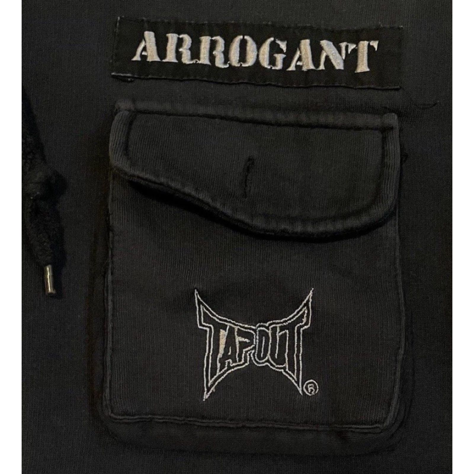 Affliction VINTAGE Tapout Arrogant Faded Distressed Hoodie XL Black Men Sweatshirt Full Zip Hooded Pockets Grunge Biker MMA UFC 80s 90s Y2K Size US XL / EU 56 / 4 - 2 Thumbnail