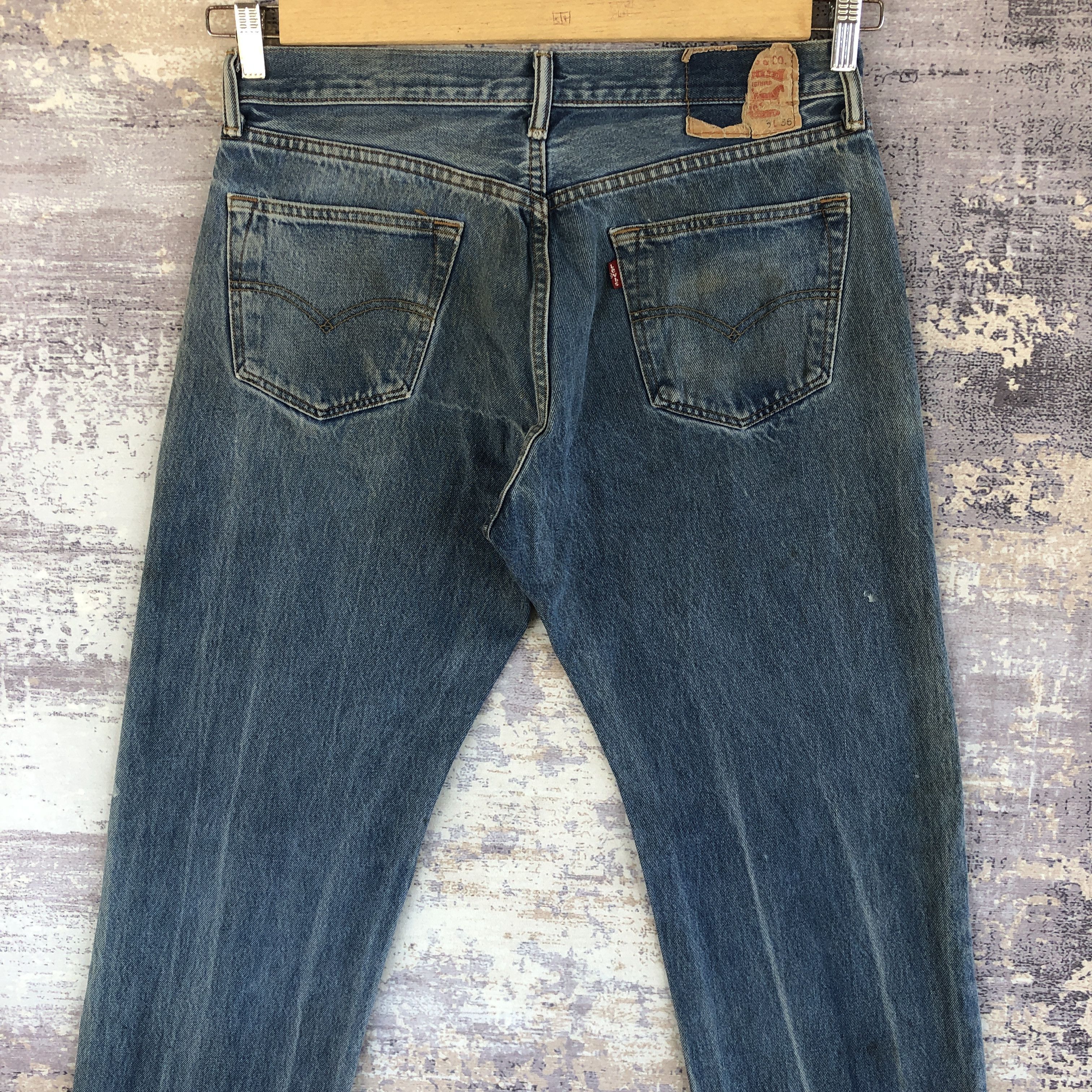 Levi's Vintage LVC 90s Levis 501 Faded Jeans Levi's Stonewsh Denim Size US 32 / EU 48 - 4 Thumbnail
