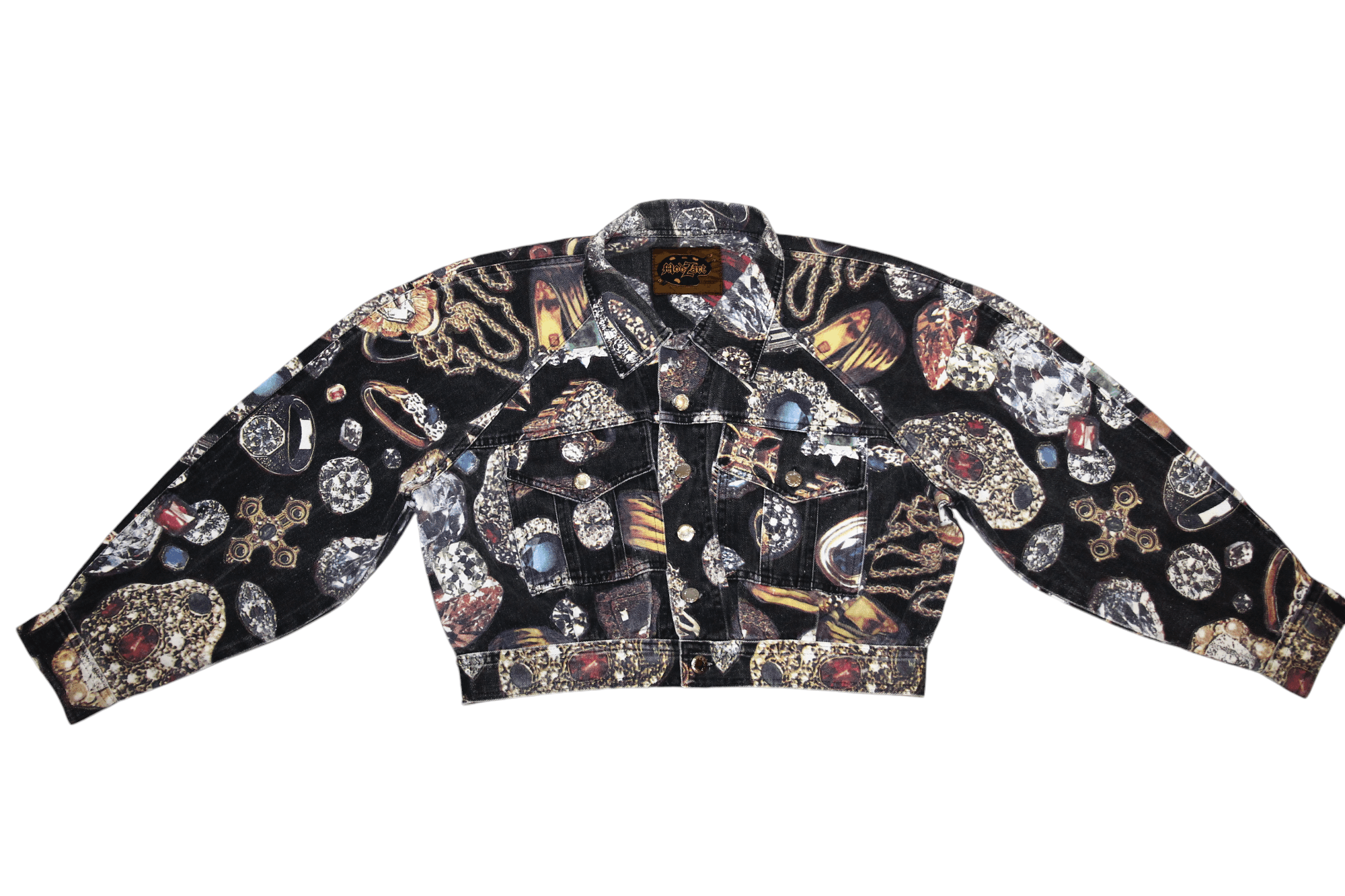 Vintage 90's ModzArt London Gems artwork cropped design denim jacket Size M / US 6-8 / IT 42-44 - 11 Thumbnail