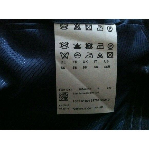 Hugo Boss HUGO BOSS MENS NAVY 100%WOOL SPORT COAT BLAZER EU56/US46R Size 46R - 6 Thumbnail