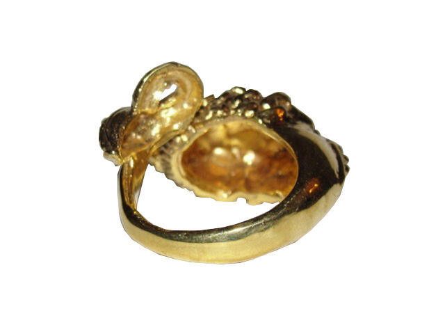 Designer 18 kt Gold Plated Brass Etruscan Lion Wrap Ring Size ONE SIZE - 5 Thumbnail