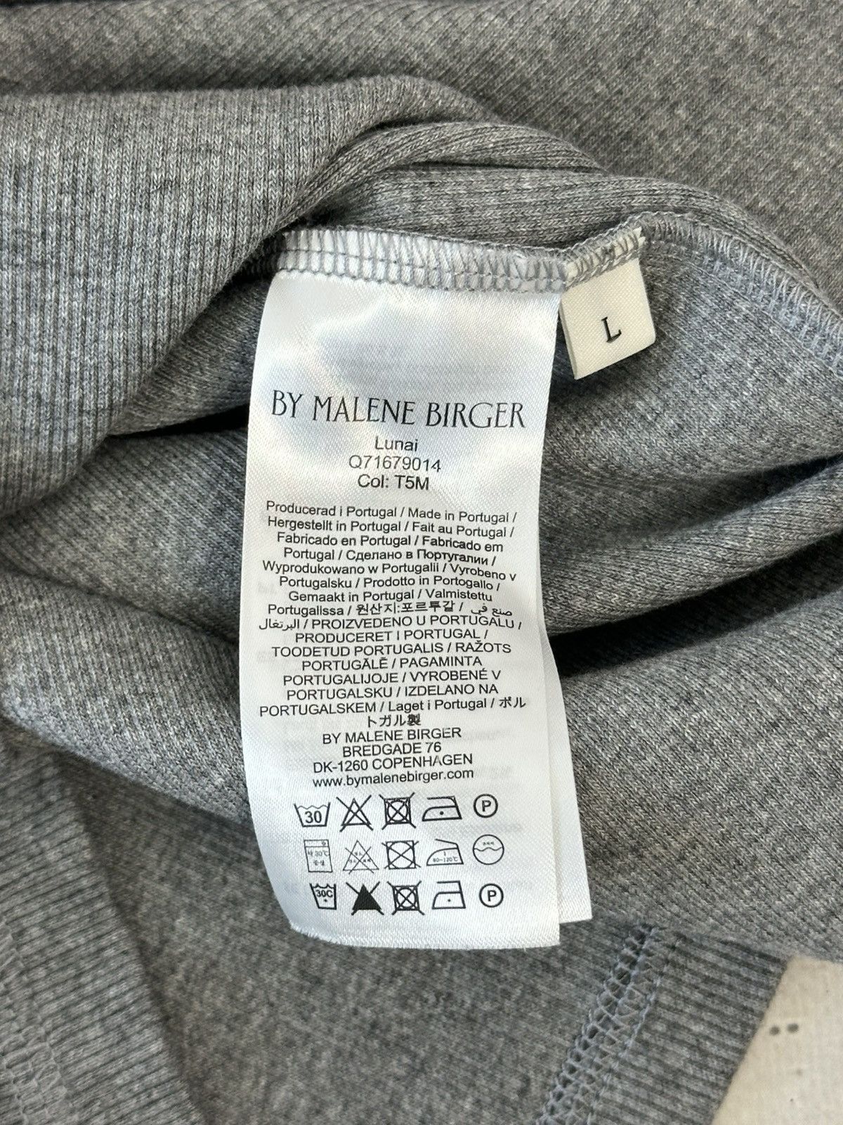 By Malene Birger By Malene Birger Lunai Grey Short Sleeve Cotton T-shirt Size L / US 10 / IT 46 - 9 Thumbnail