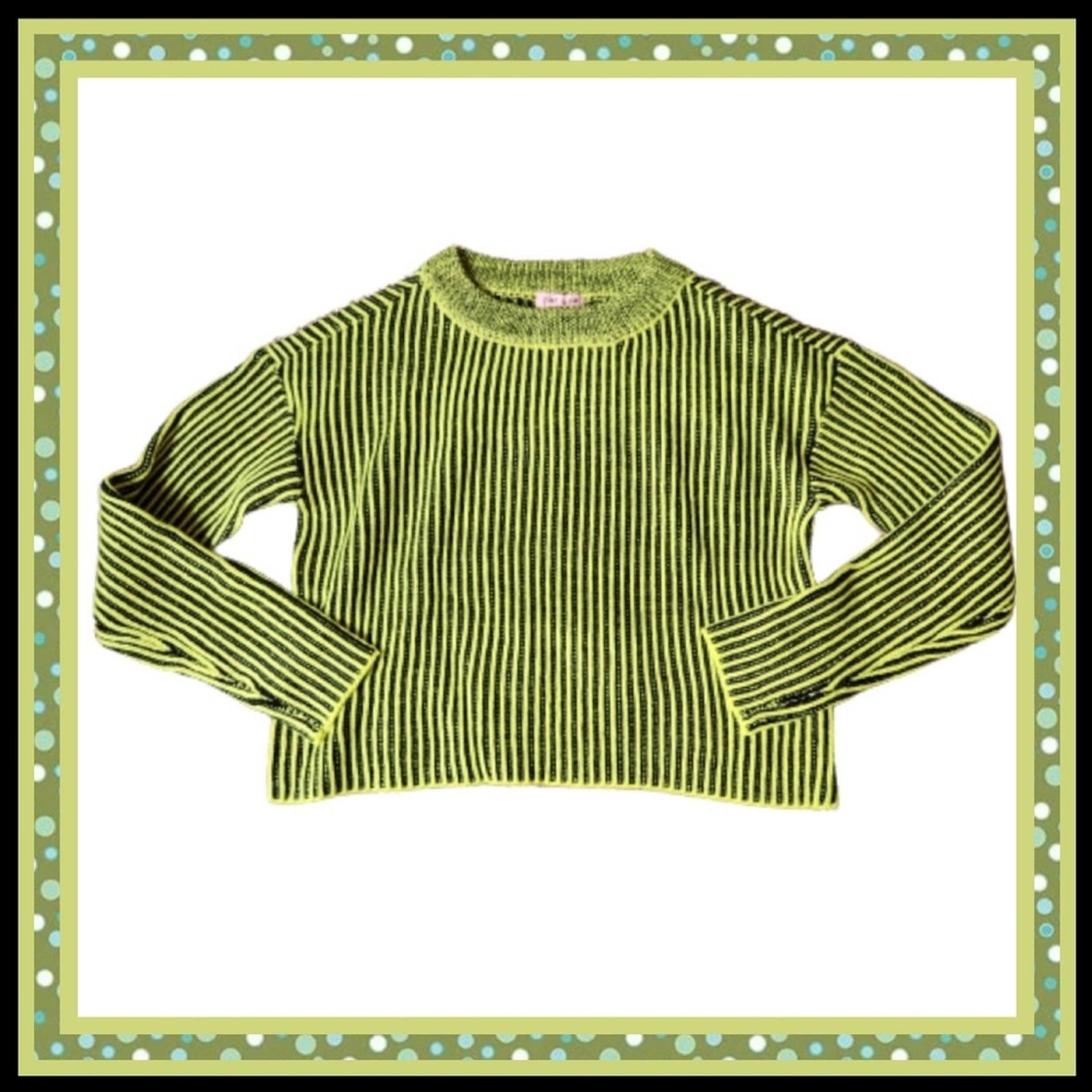 Other PINK ROBIN ☆ GREEN & BLACK ☆ RIBBED ☆ CREW SWEATER ☆ S ☆ NWT Size S / US 4 / IT 40 - 1 Thumbnail
