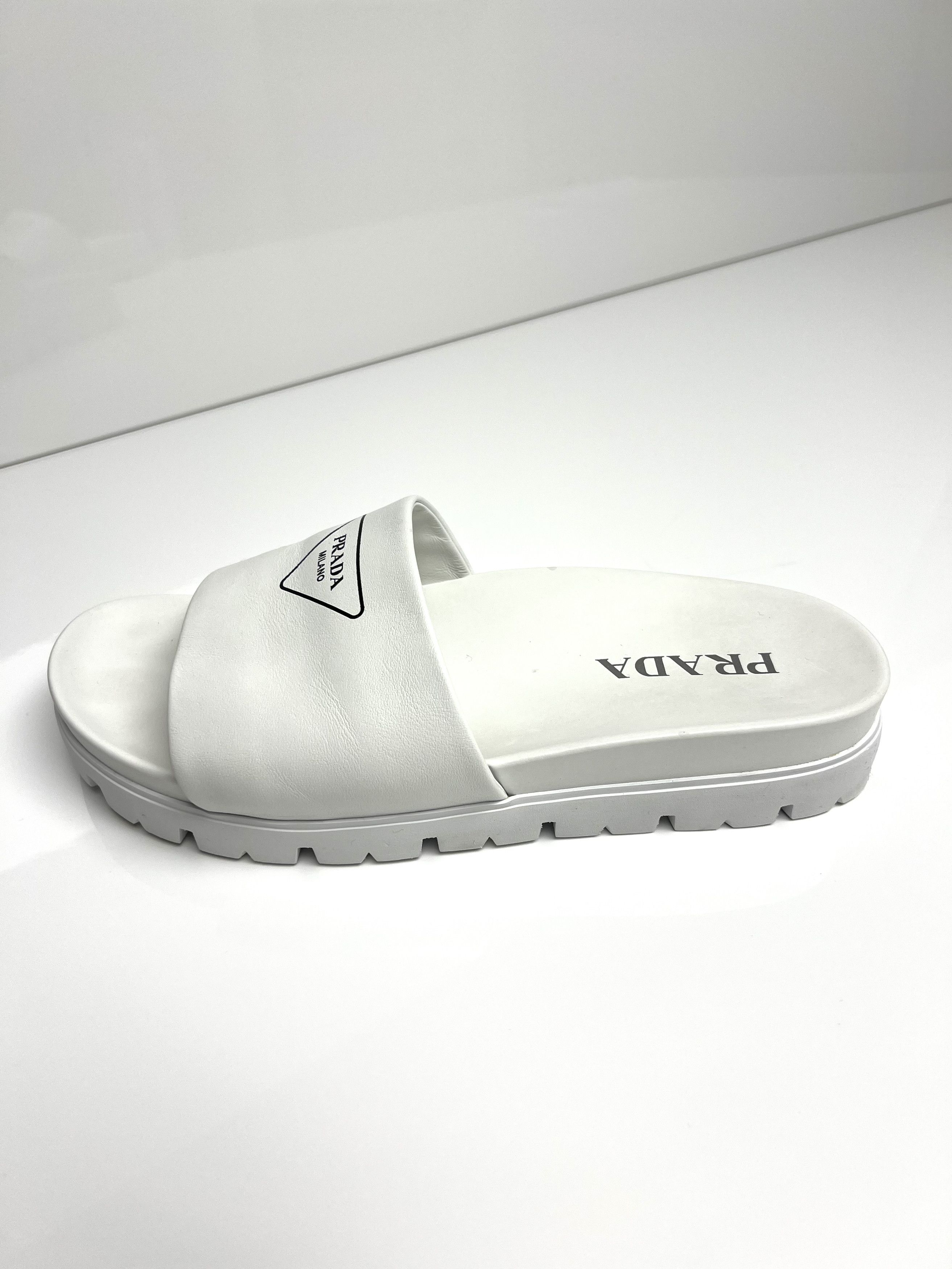 Prada PRADA Lug Sole Leather Slides / Sandals Size US 11 / EU 44 - 4 Thumbnail